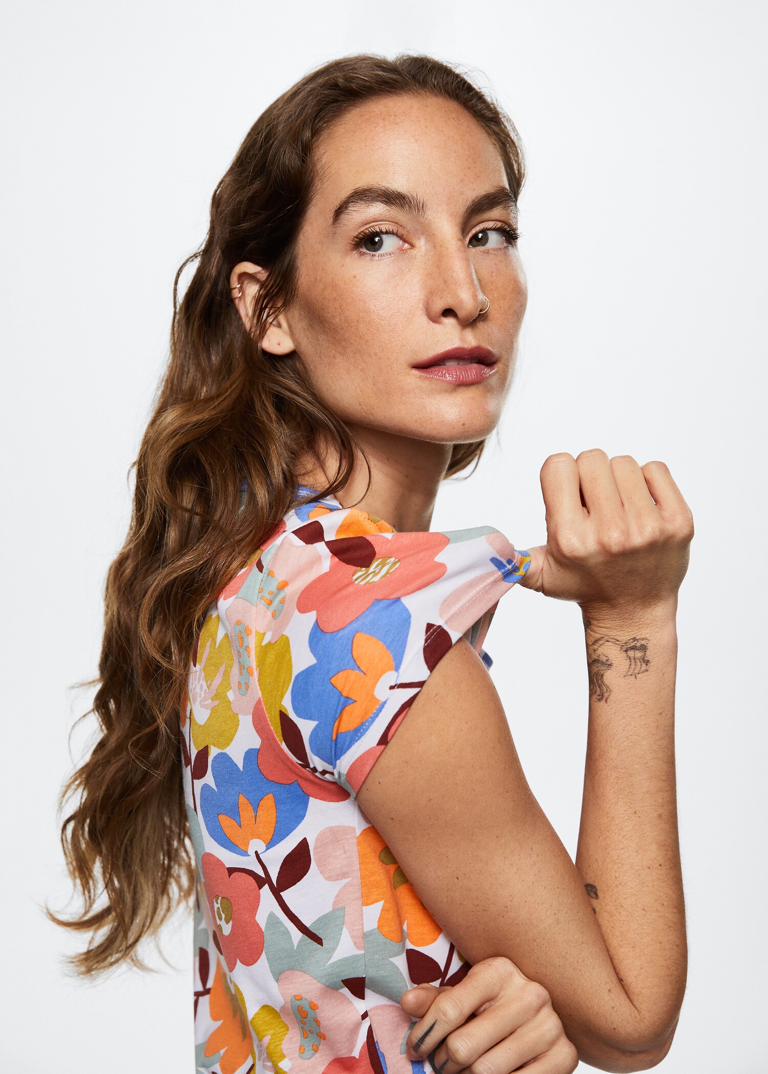 Printed cotton-blend T-shirt - Details of the article 1