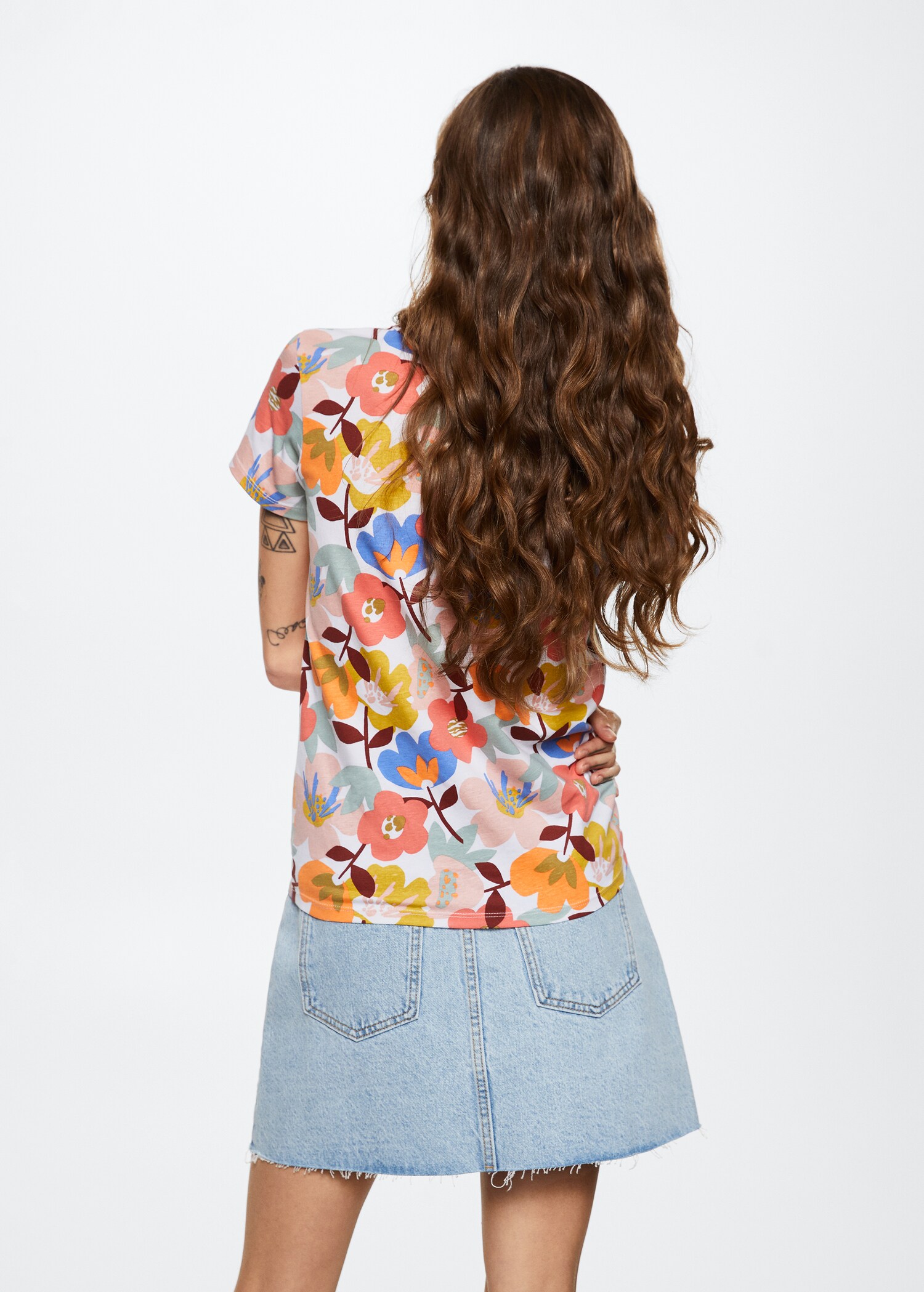 Printed cotton-blend T-shirt - Reverse of the article