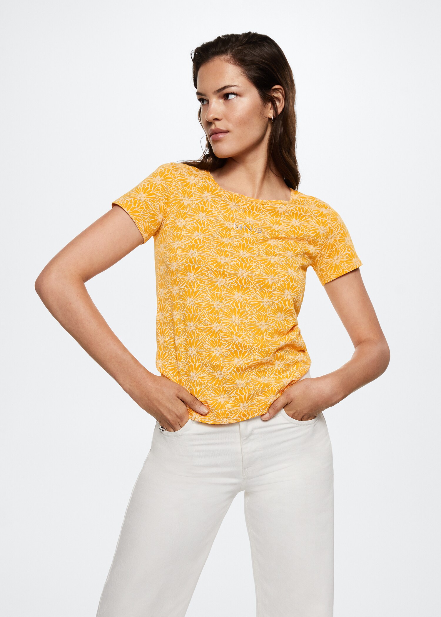 Printed cotton-blend T-shirt - Medium plane