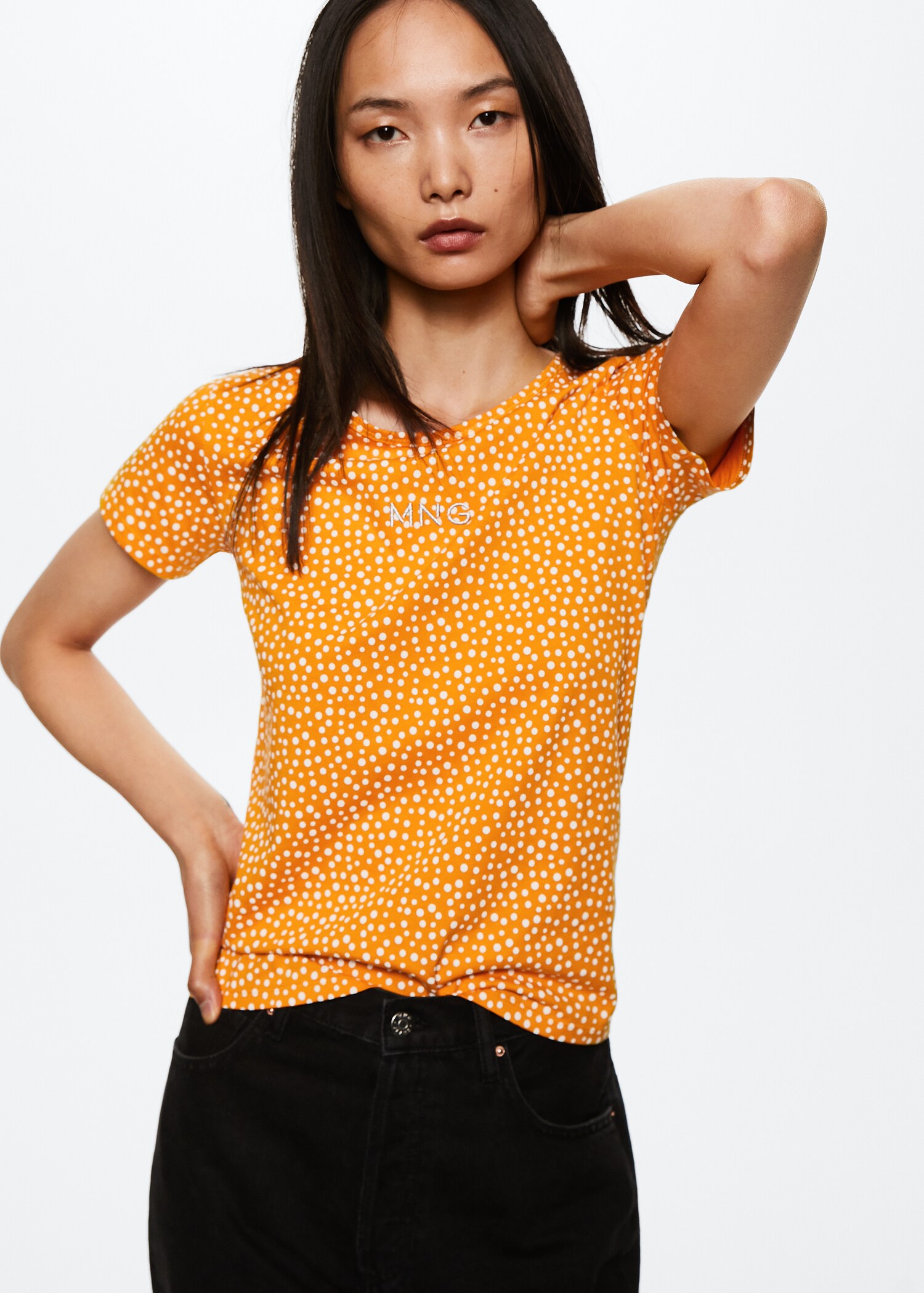 Printed cotton-blend T-shirt - Medium plane