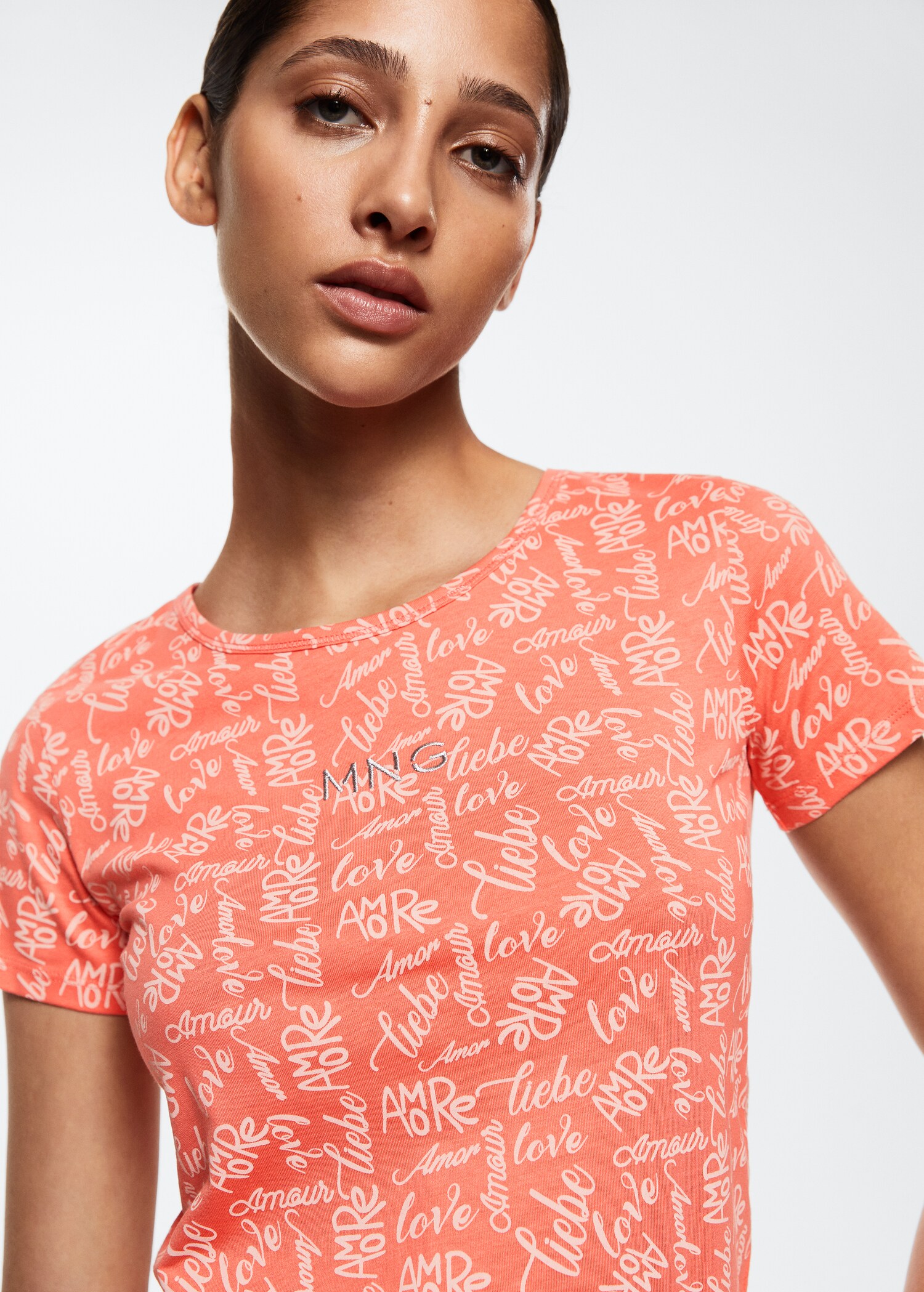 Printed cotton-blend T-shirt - Details of the article 1