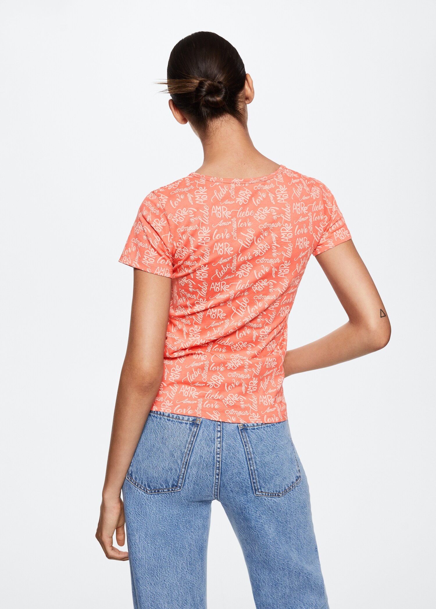 Printed cotton-blend T-shirt - Reverse of the article