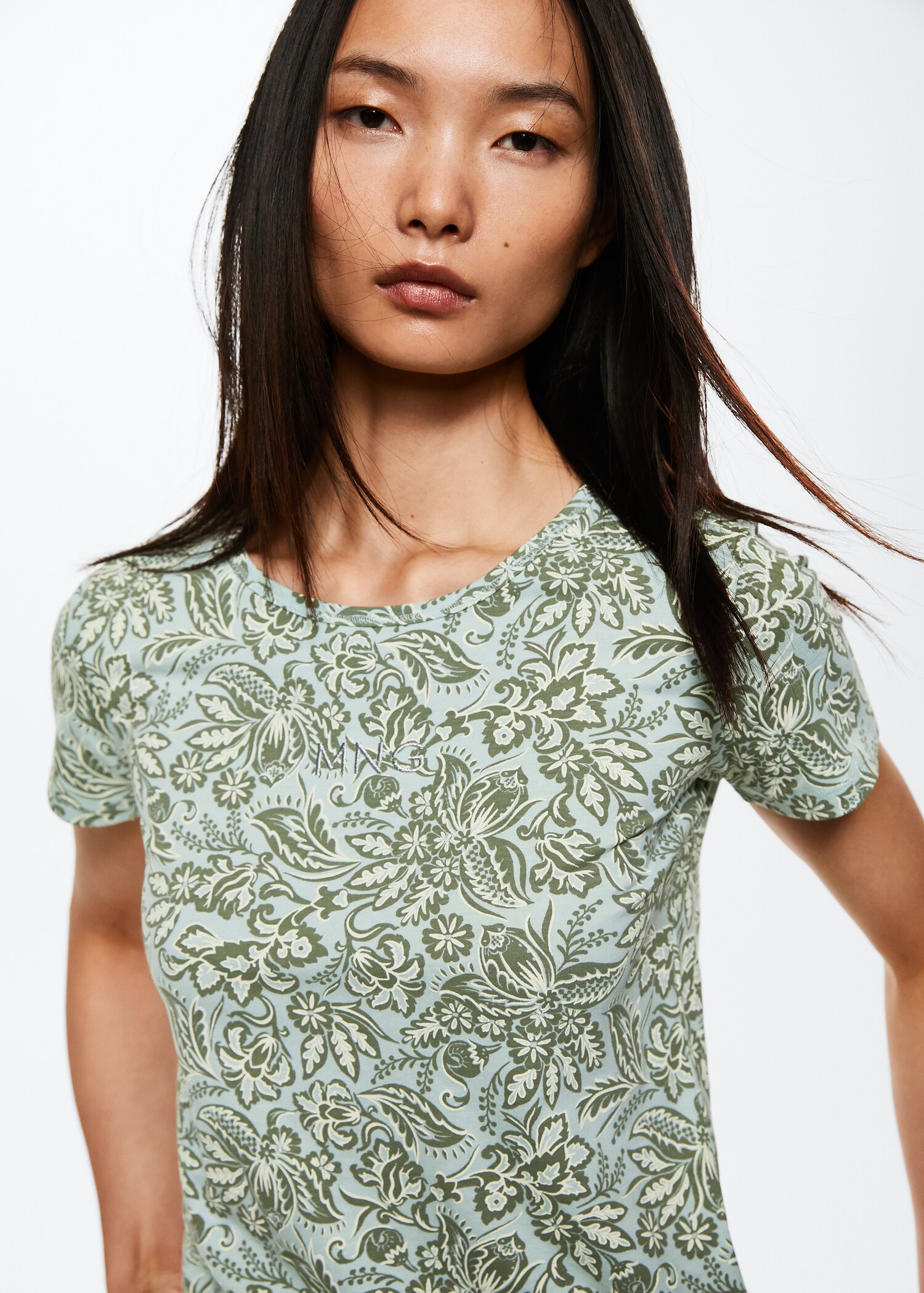 Printed cotton-blend T-shirt - Details of the article 1