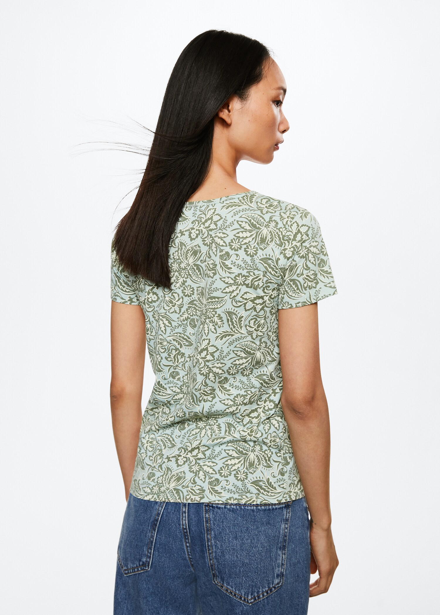 Printed cotton-blend T-shirt - Reverse of the article