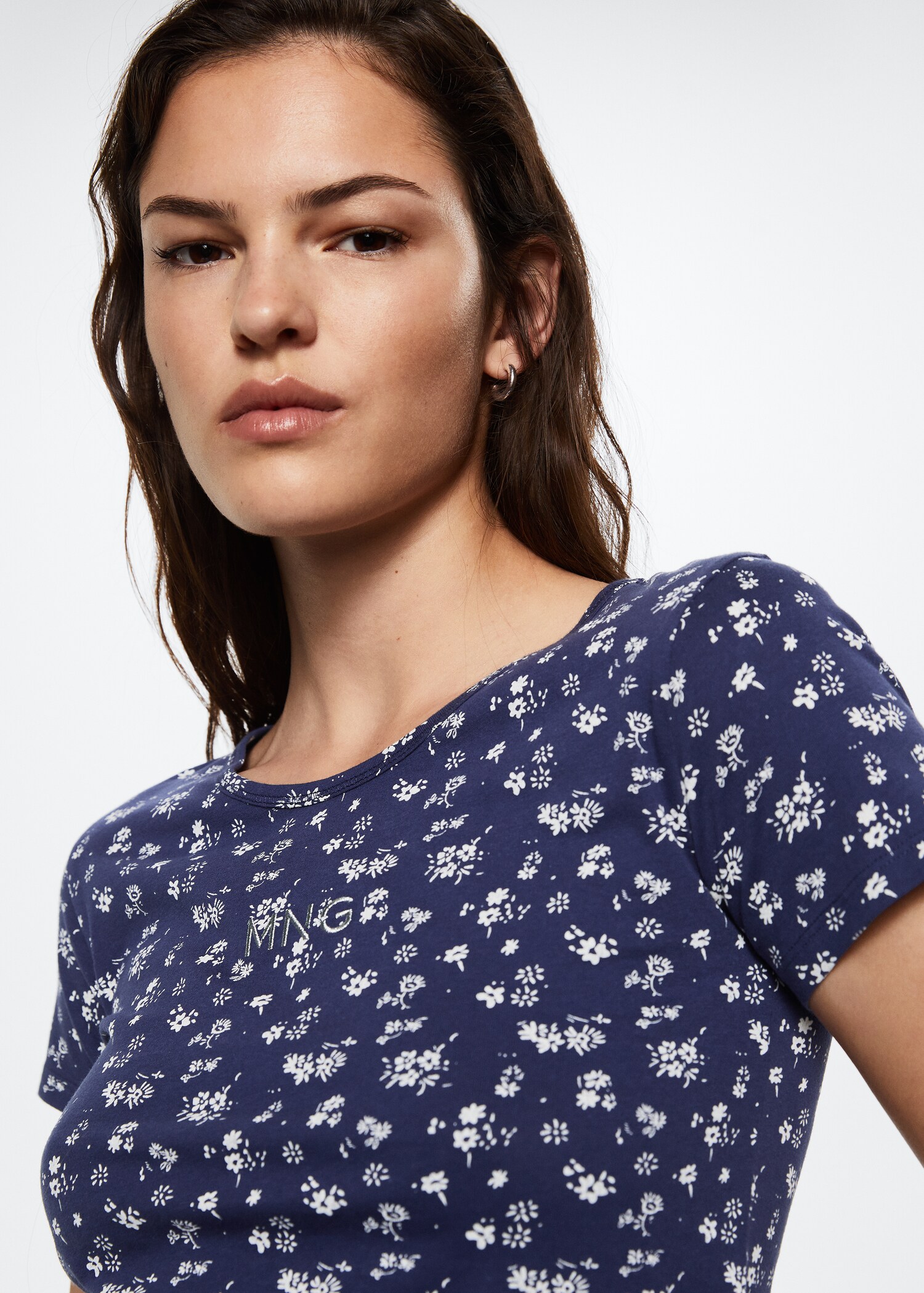 Printed cotton-blend T-shirt - Details of the article 1