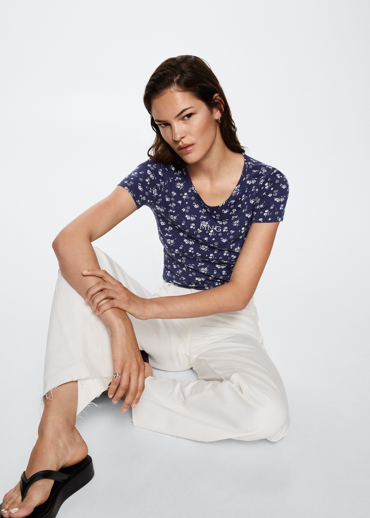 Printed cotton-blend T-shirt - Details of the article 2