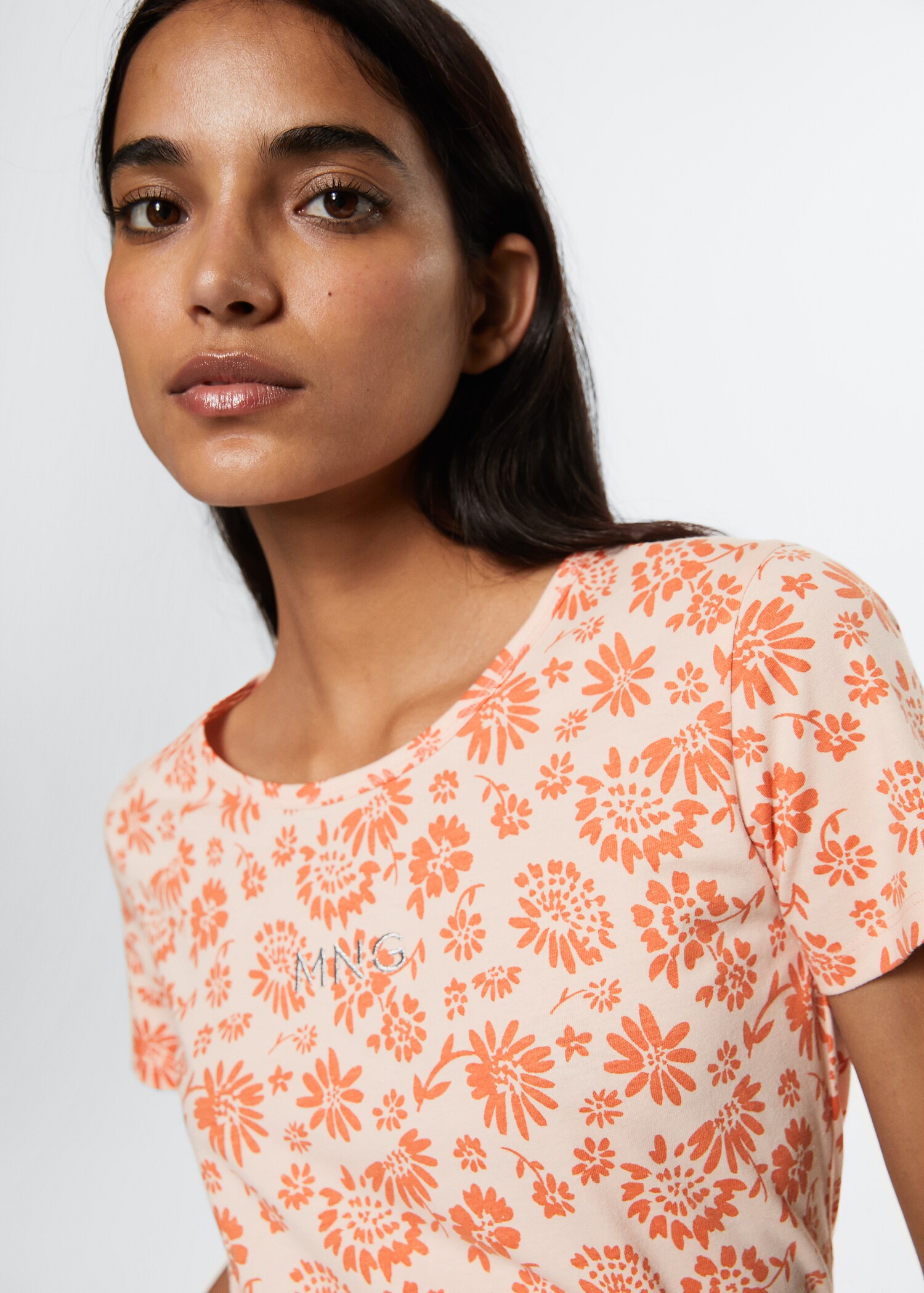 Printed cotton-blend T-shirt - Details of the article 1