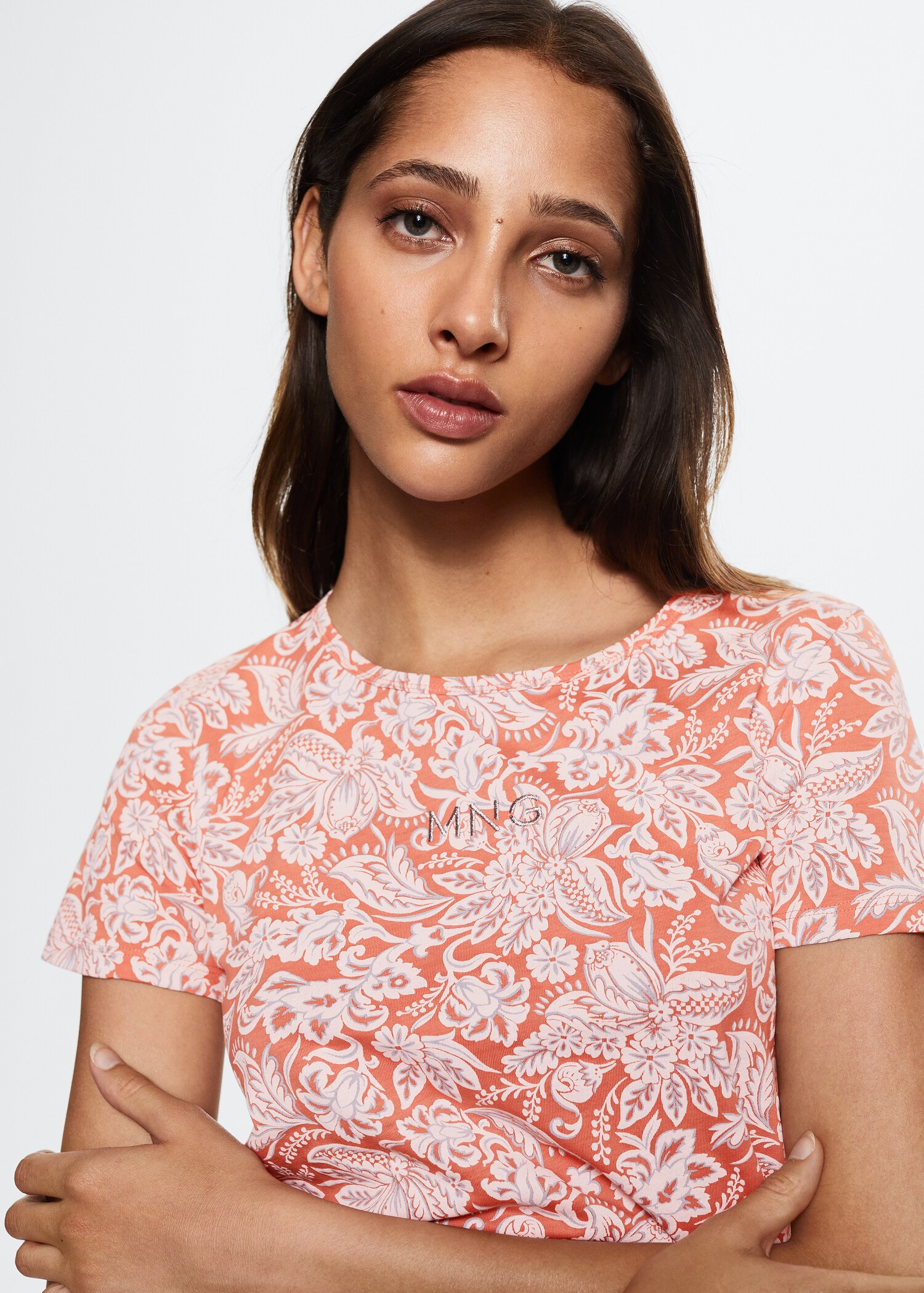 Printed cotton-blend T-shirt - Details of the article 1