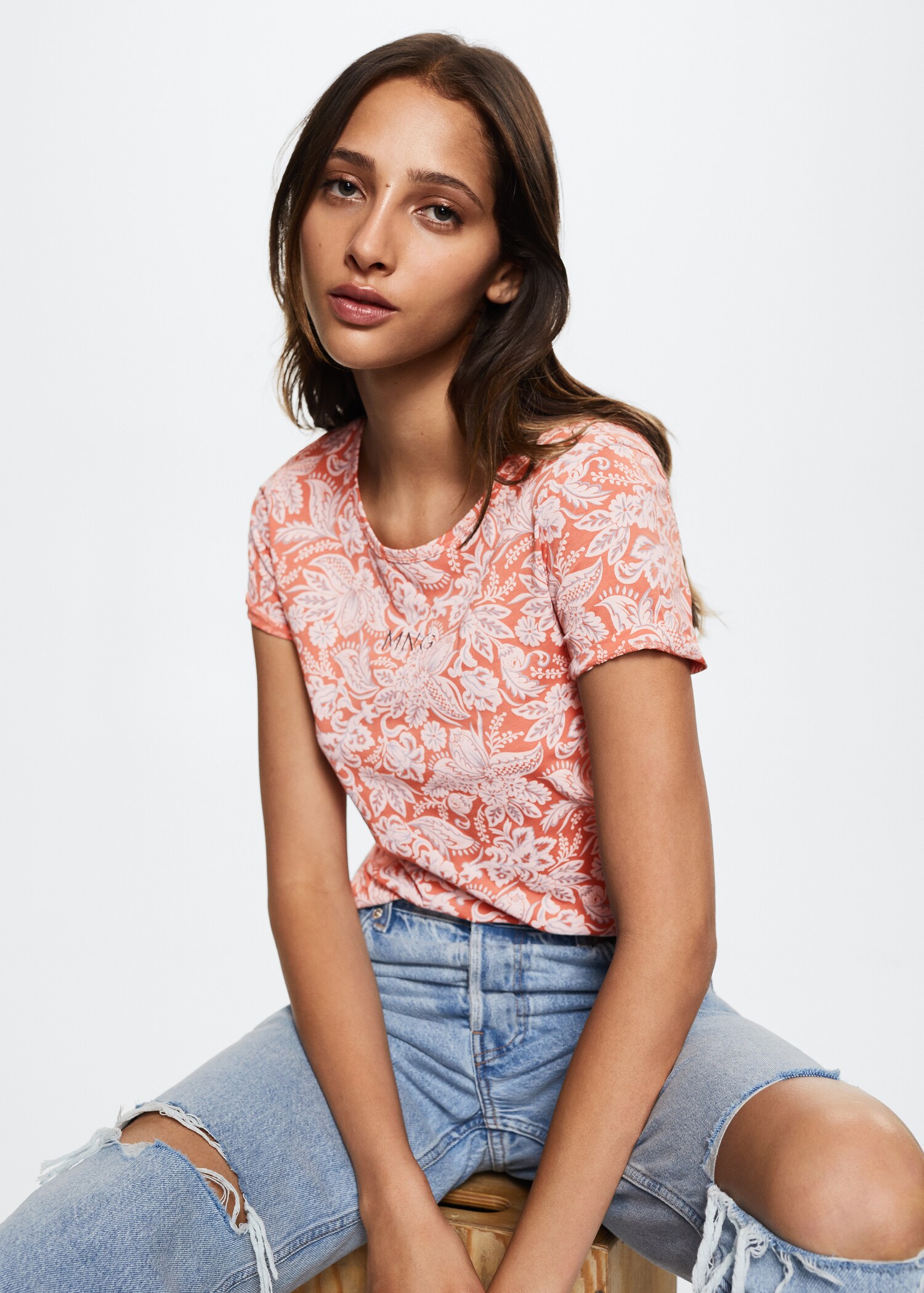 Printed cotton-blend T-shirt - Details of the article 2