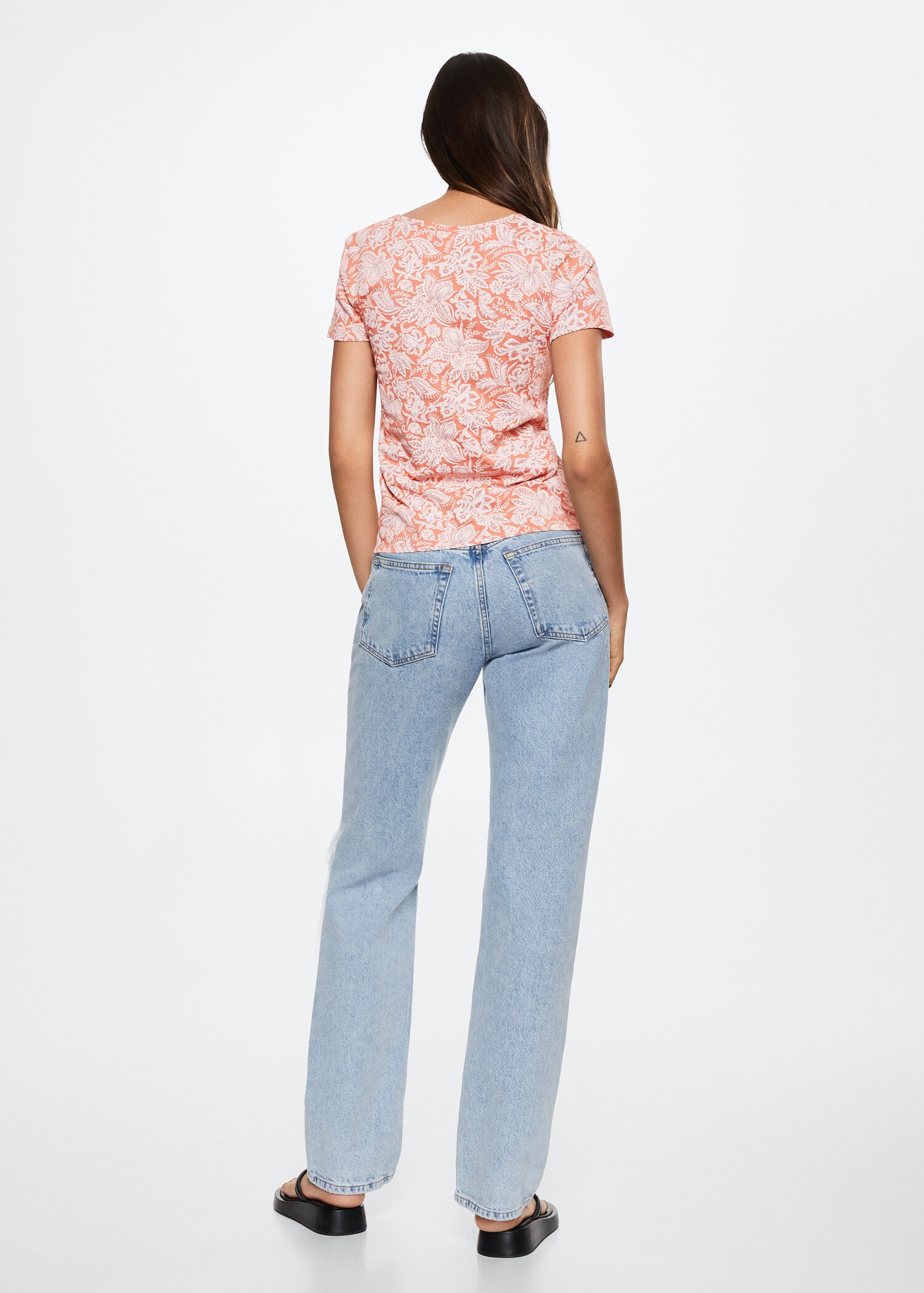 Printed cotton-blend T-shirt - Reverse of the article