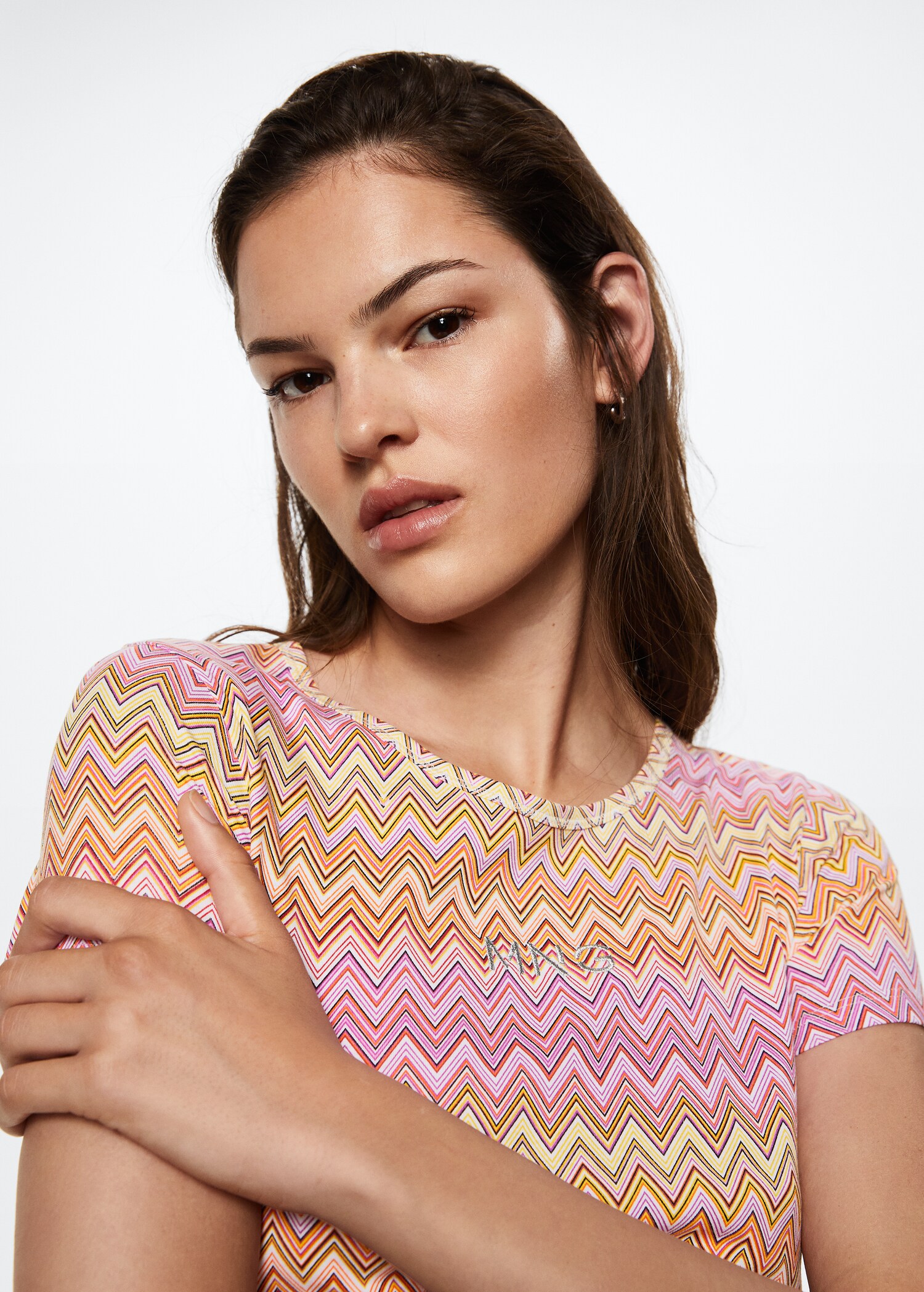 Printed cotton-blend T-shirt - Details of the article 1