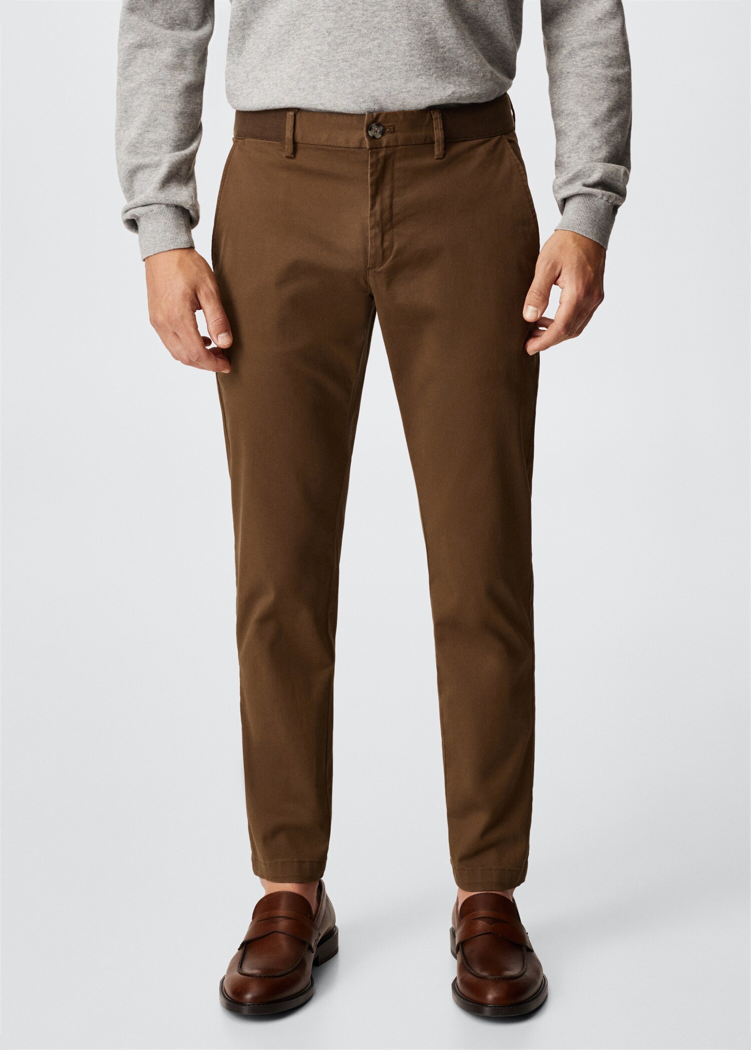 Cotton tapered crop pants - Medium plane