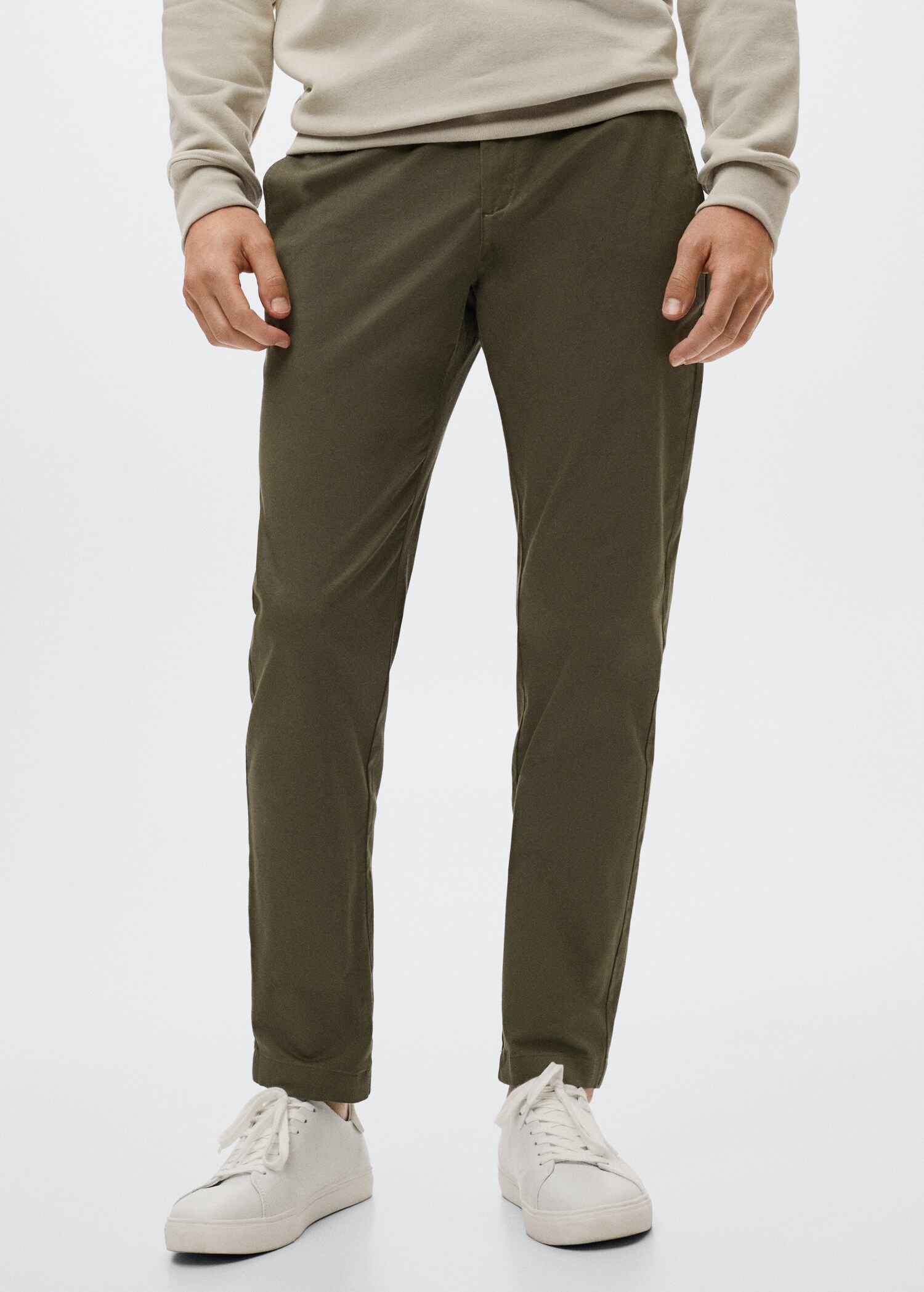 Cotton tapered crop pants - Medium plane