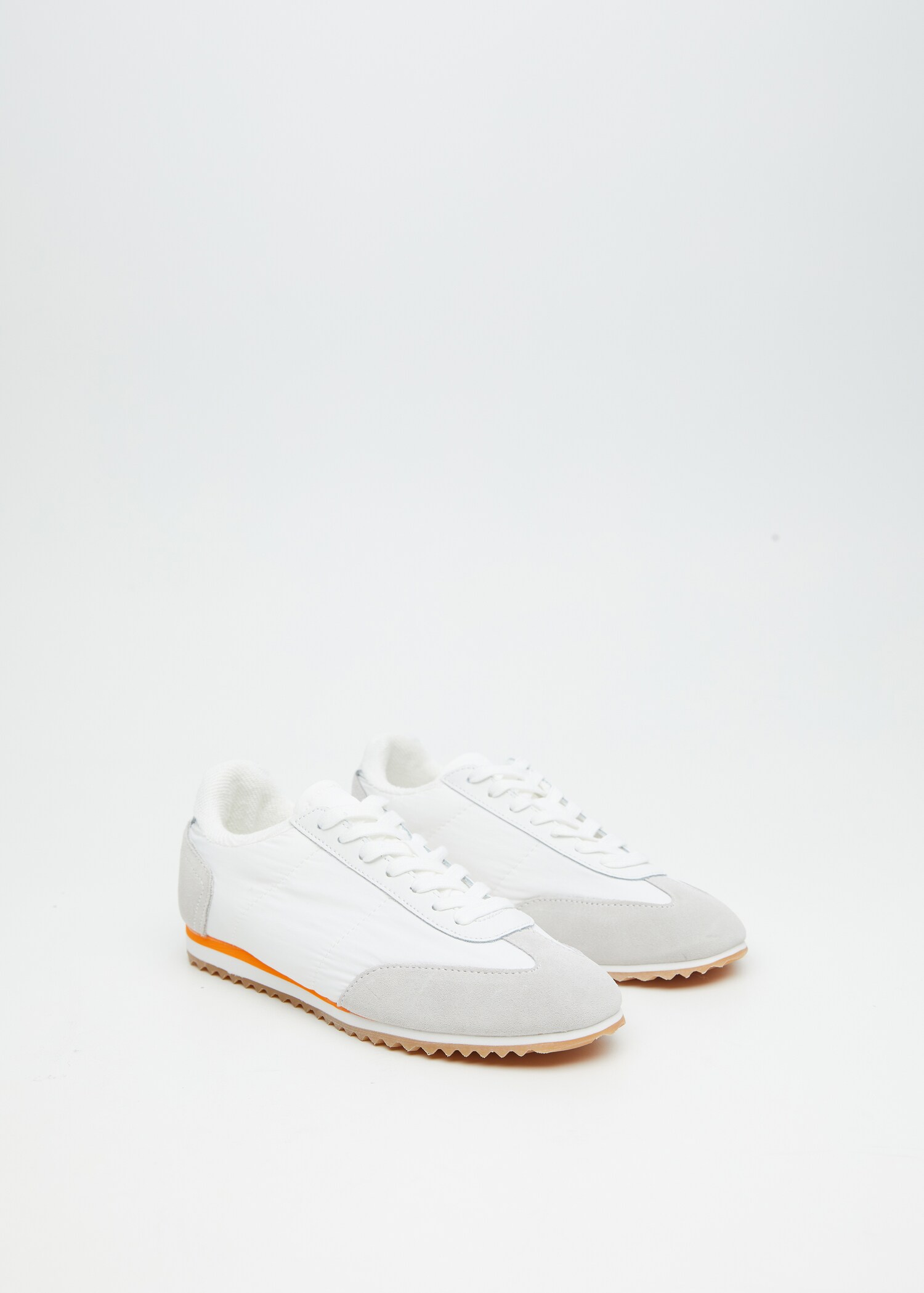 Leather mixed sneakers - Medium plane