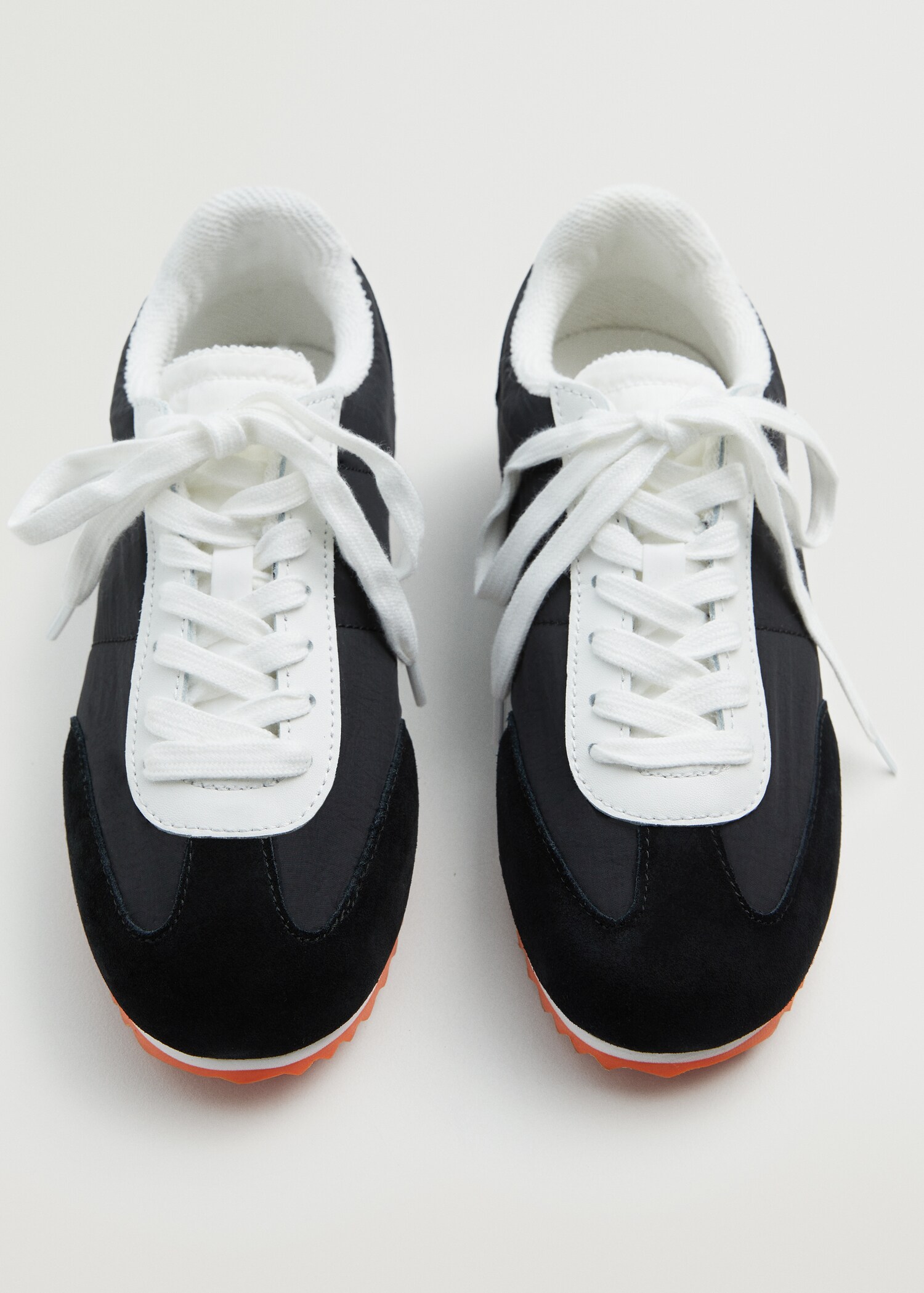 Leather mixed sneakers - Medium plane
