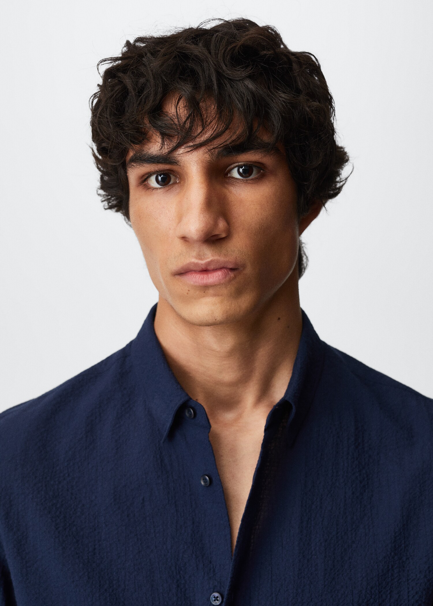 Camicia slim-fit cotone seersucker - Dettaglio dell'articolo 1