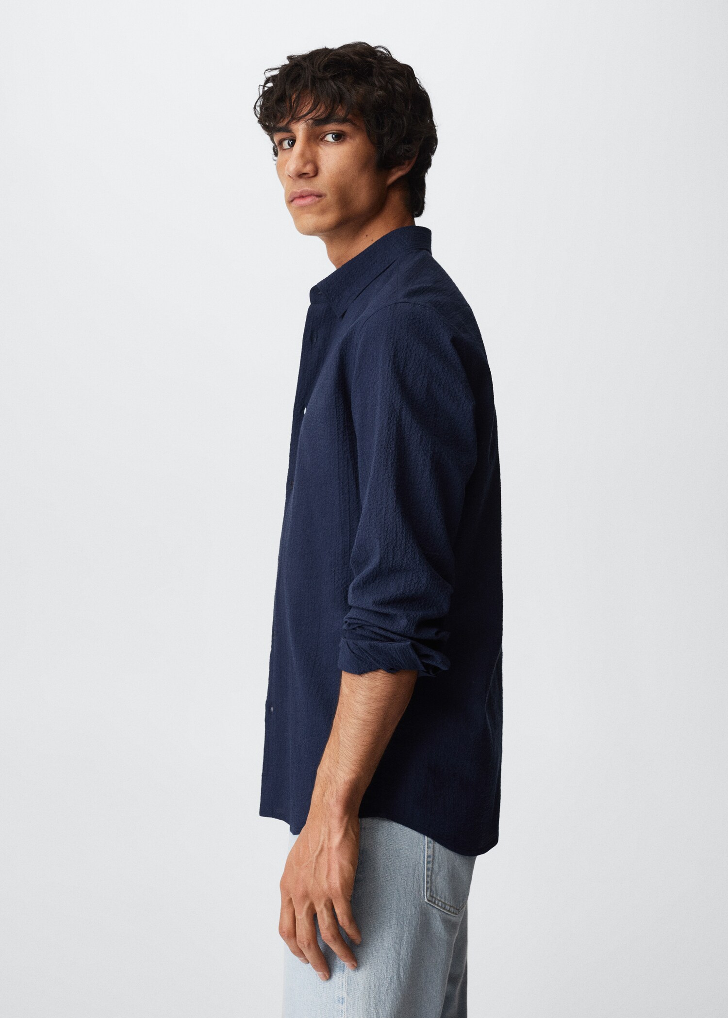 Camicia slim-fit cotone seersucker - Dettaglio dell'articolo 2