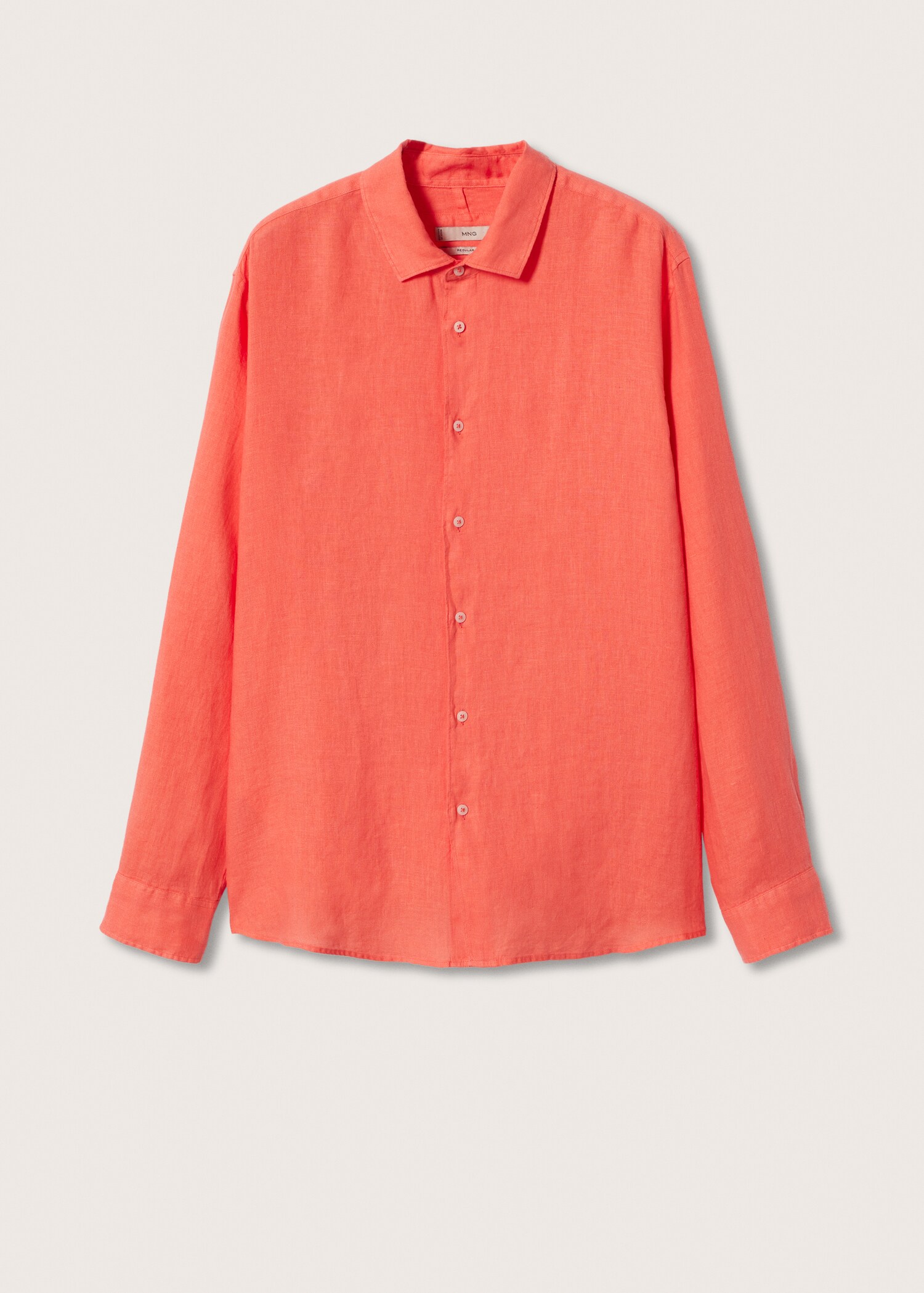 Regular-fit 100% linen shirt - Article without model