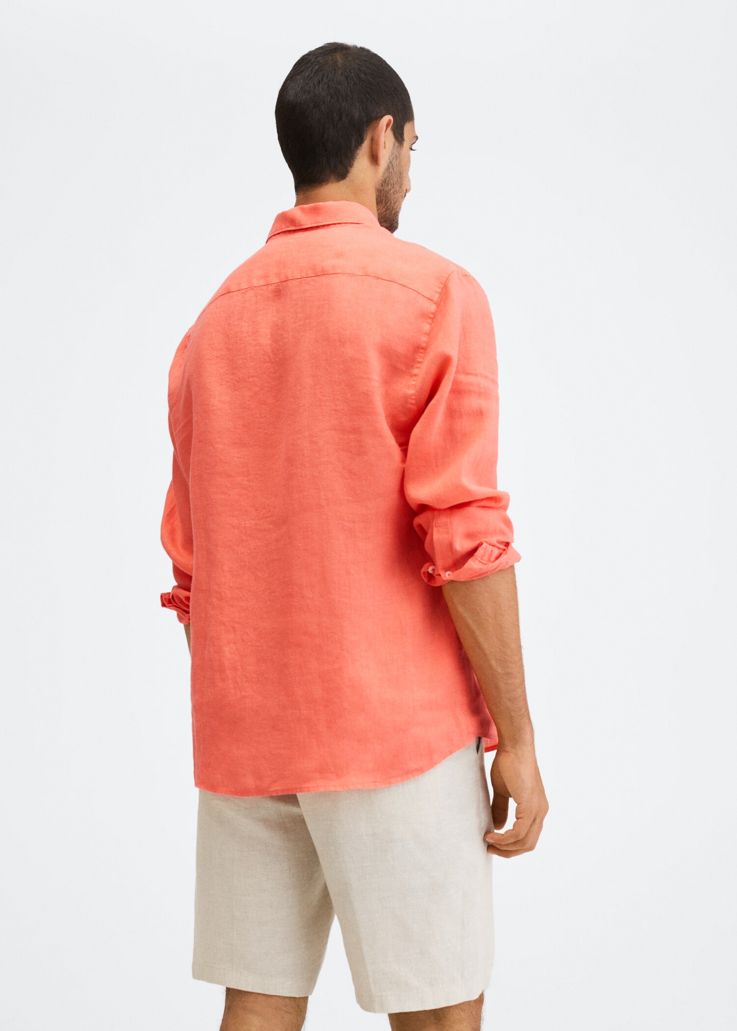 Regular-fit 100% linen shirt - Reverse of the article