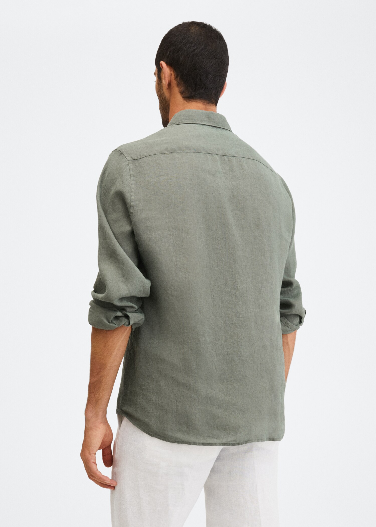 Regular-fit 100% linen shirt - Reverse of the article