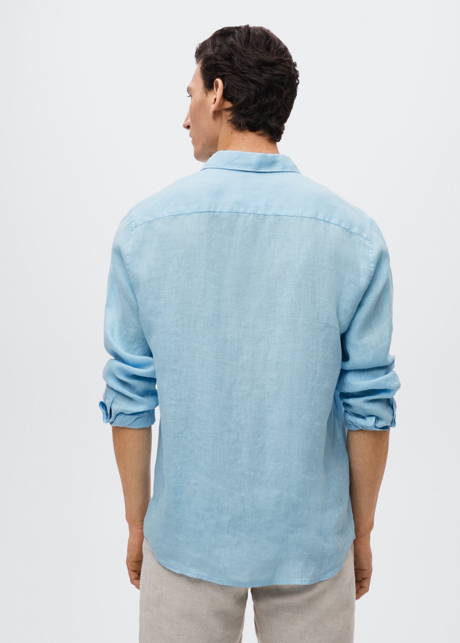 Regular-fit 100% linen shirt - Reverse of the article
