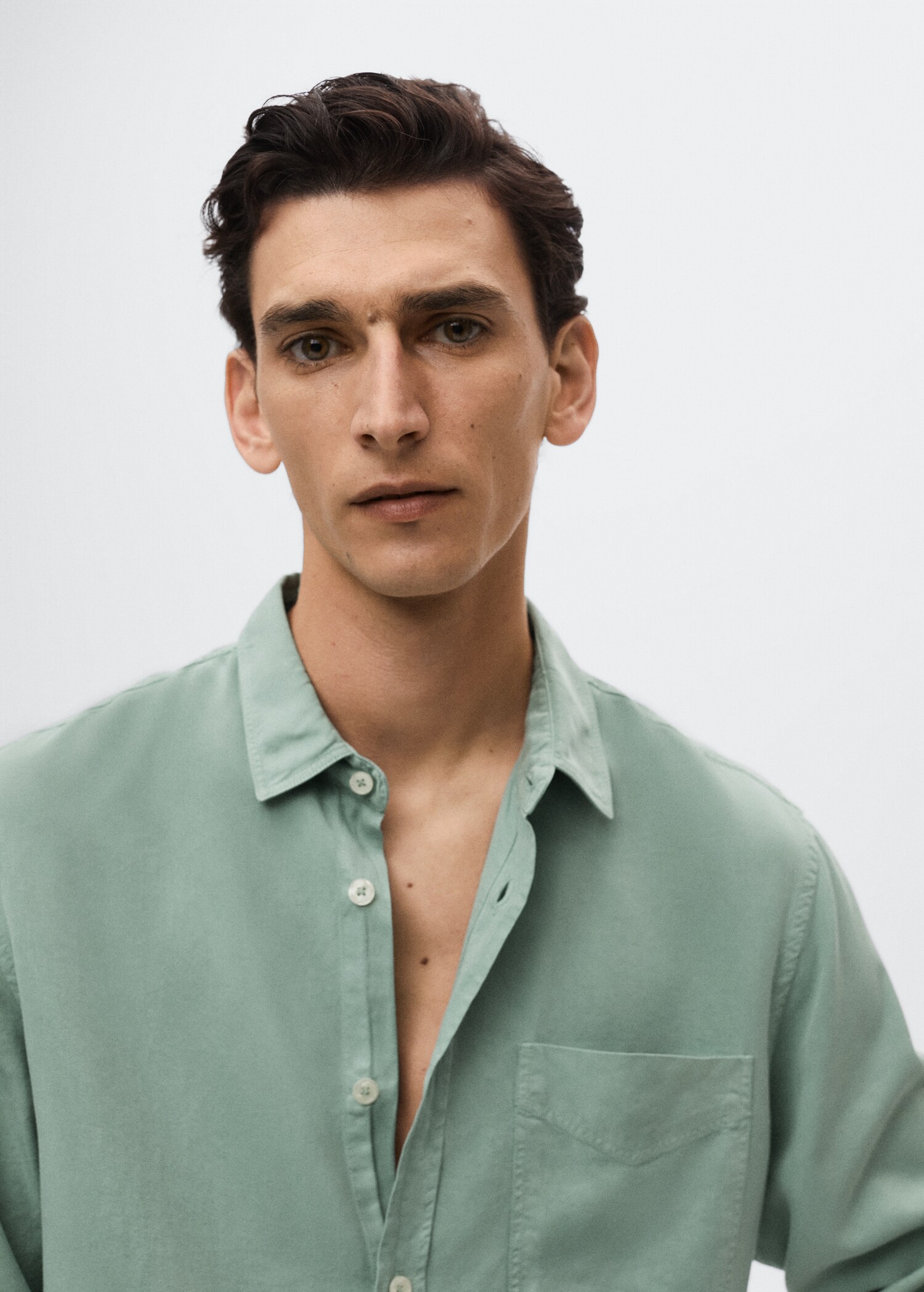 Flowy regular-fit lyocell shirt - Details of the article 1