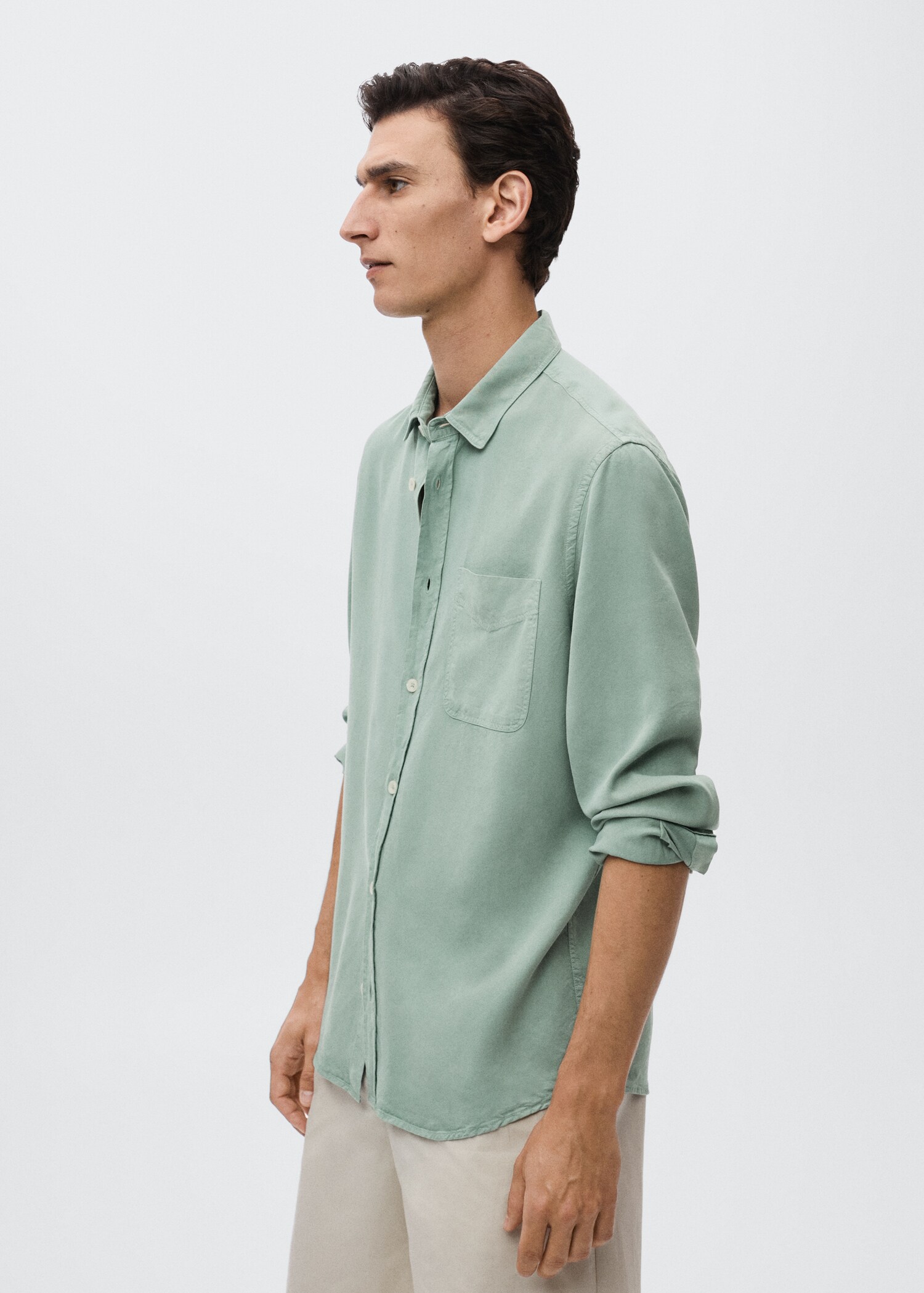 Flowy regular-fit lyocell shirt - Details of the article 2