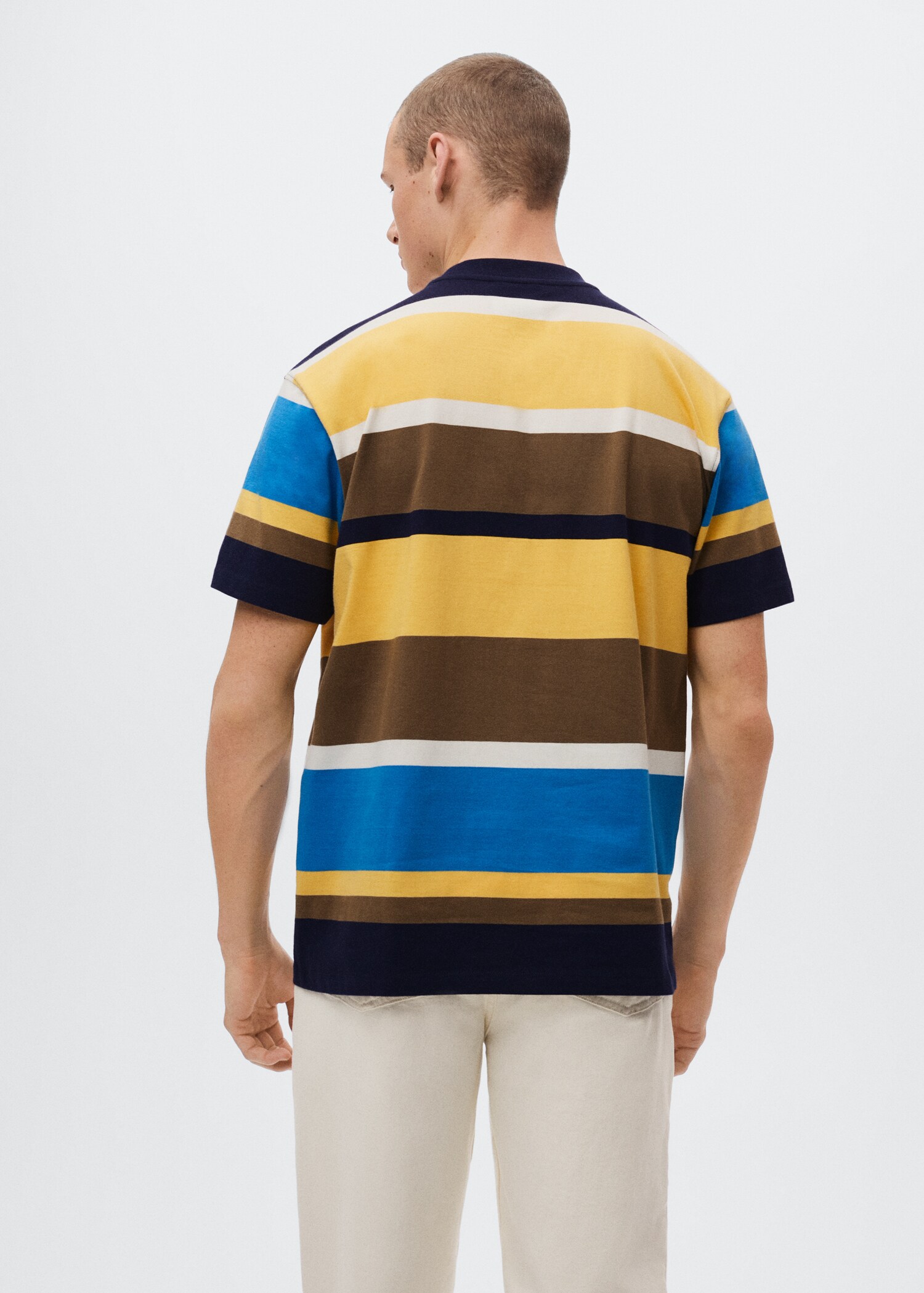 Striped cotton T-shirt - Reverse of the article