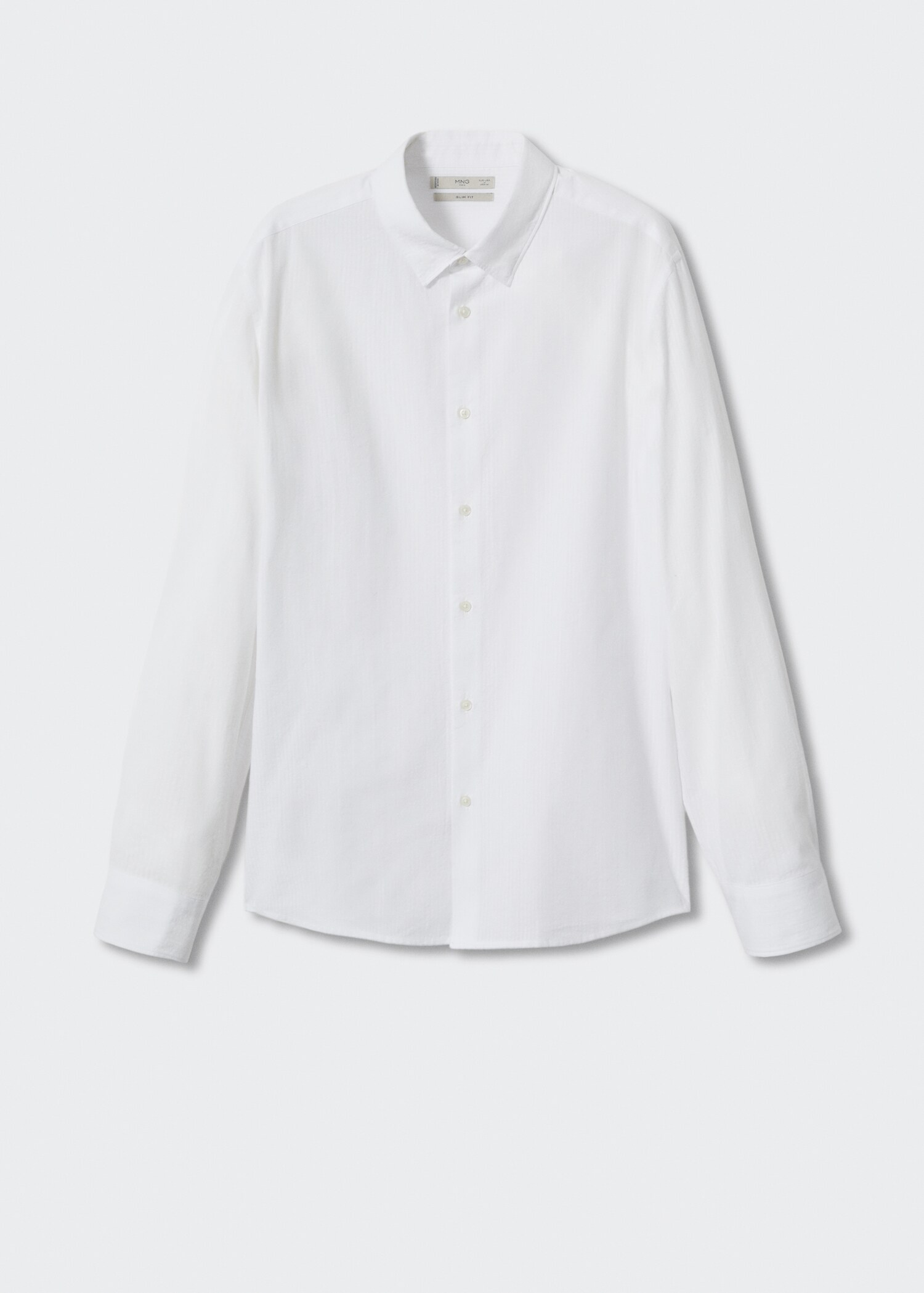 Slim-fit cotton seersucker shirt - Article without model