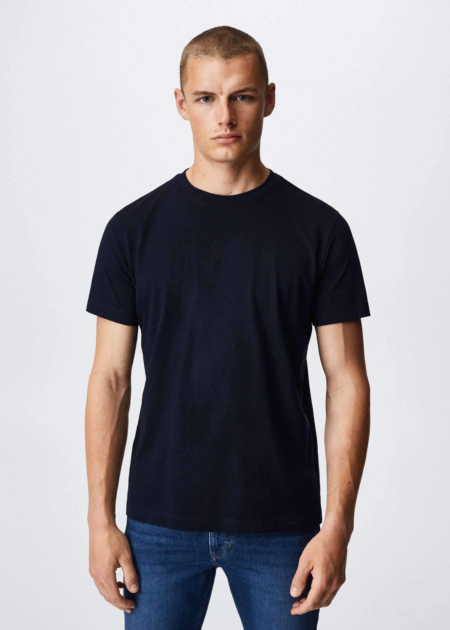 Sustainable cotton basic T-shirt - Medium plane