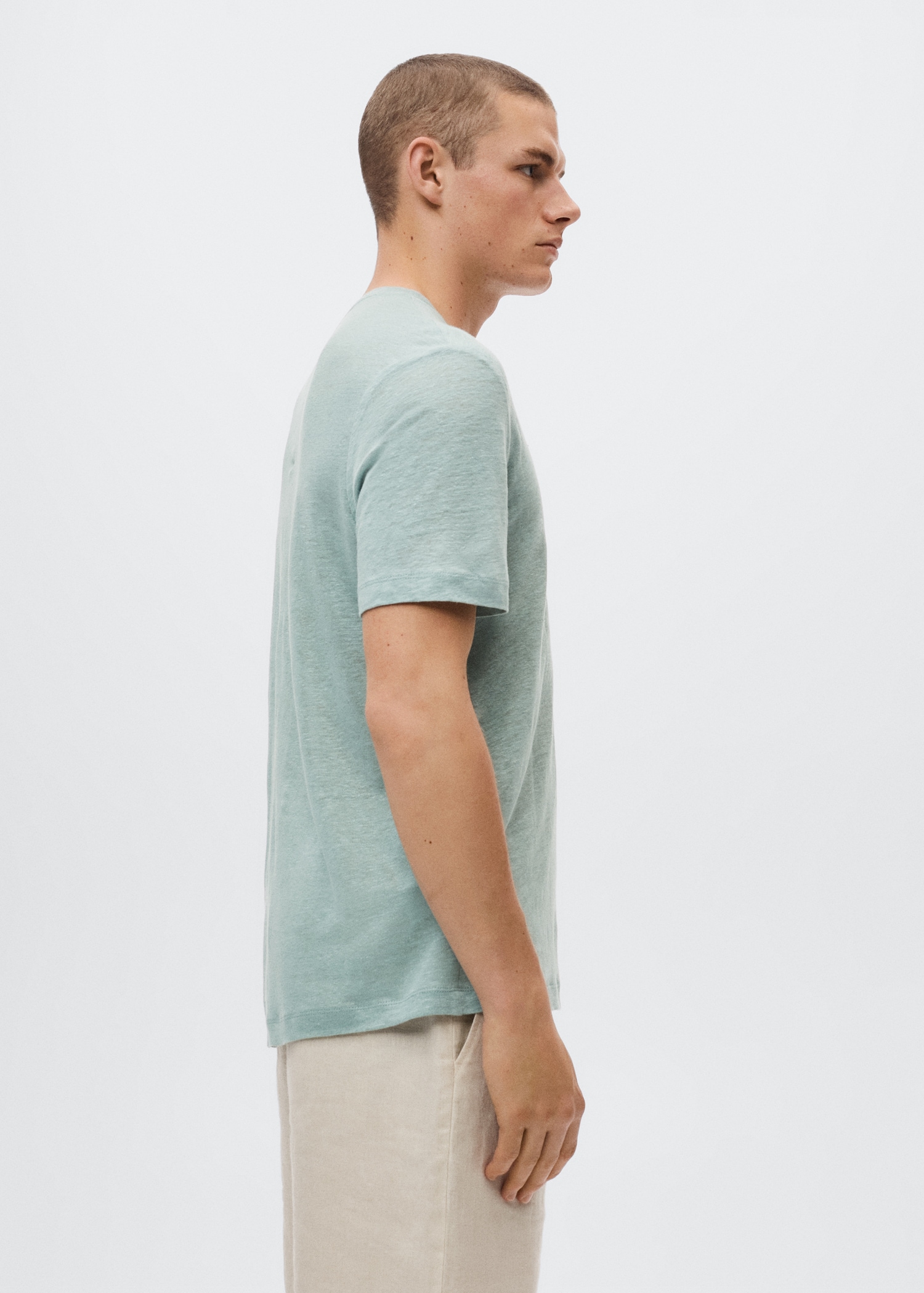 100% linen t-shirt - Details of the article 2