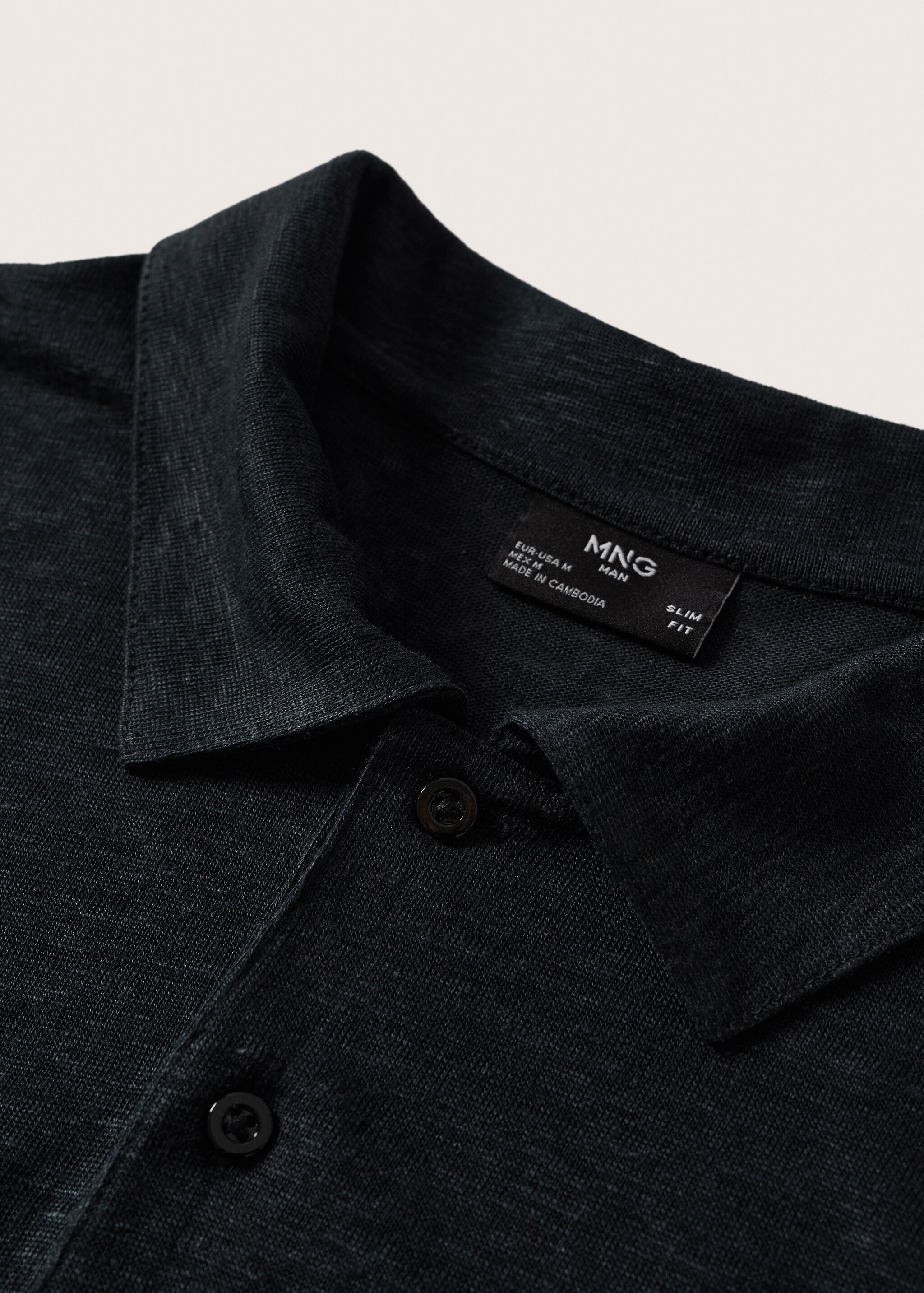 100% linen polo shirt - Details of the article 7