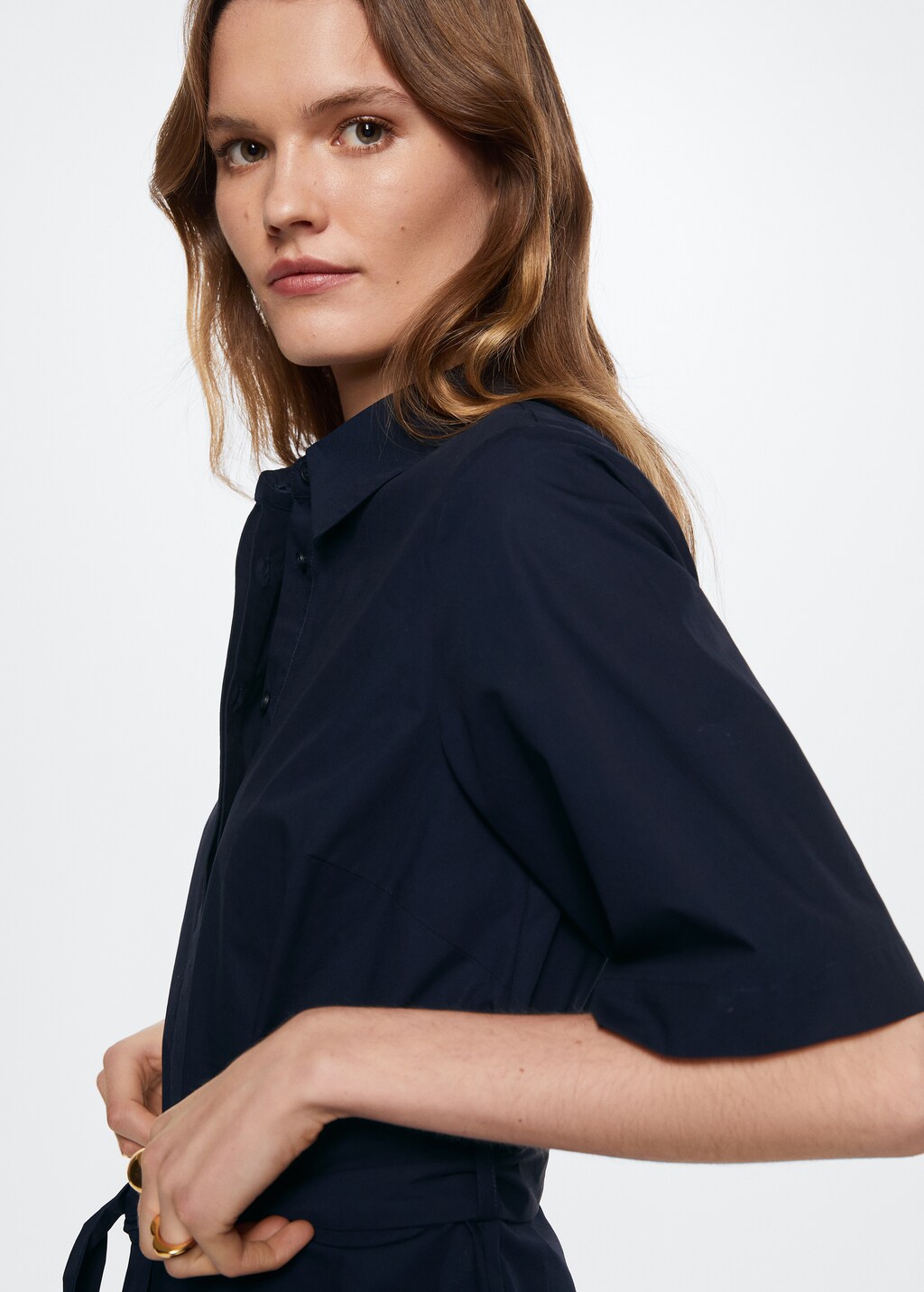 Mango cotton shirt dress sale