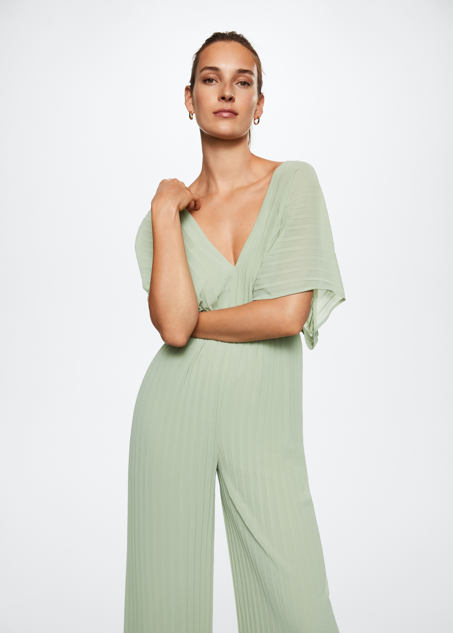 Long pleated jumpsuit - Medium plane