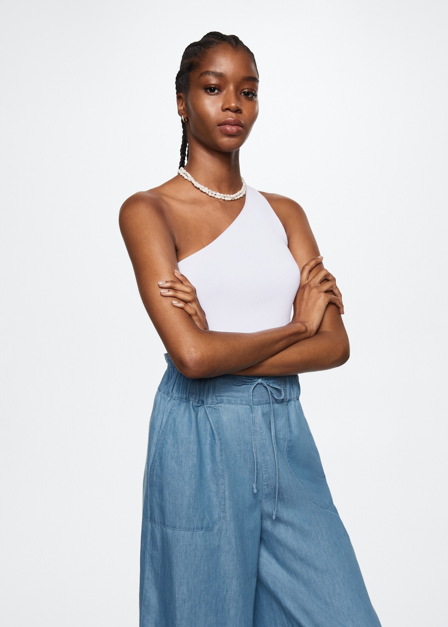 Belt cotton-blend trousers - Details of the article 2