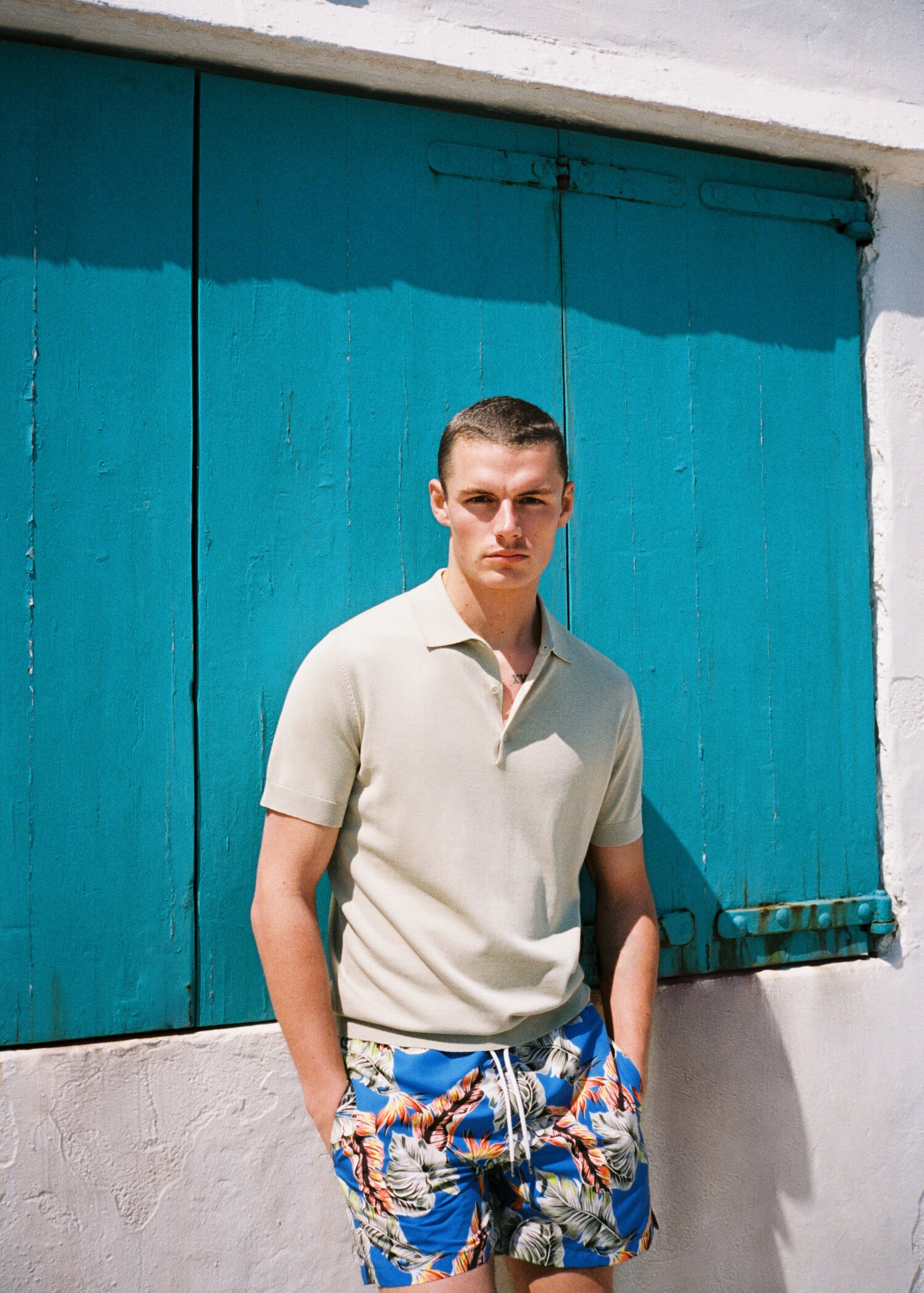 Badeshorts mit Hawaii-Print - Detail des Artikels 5