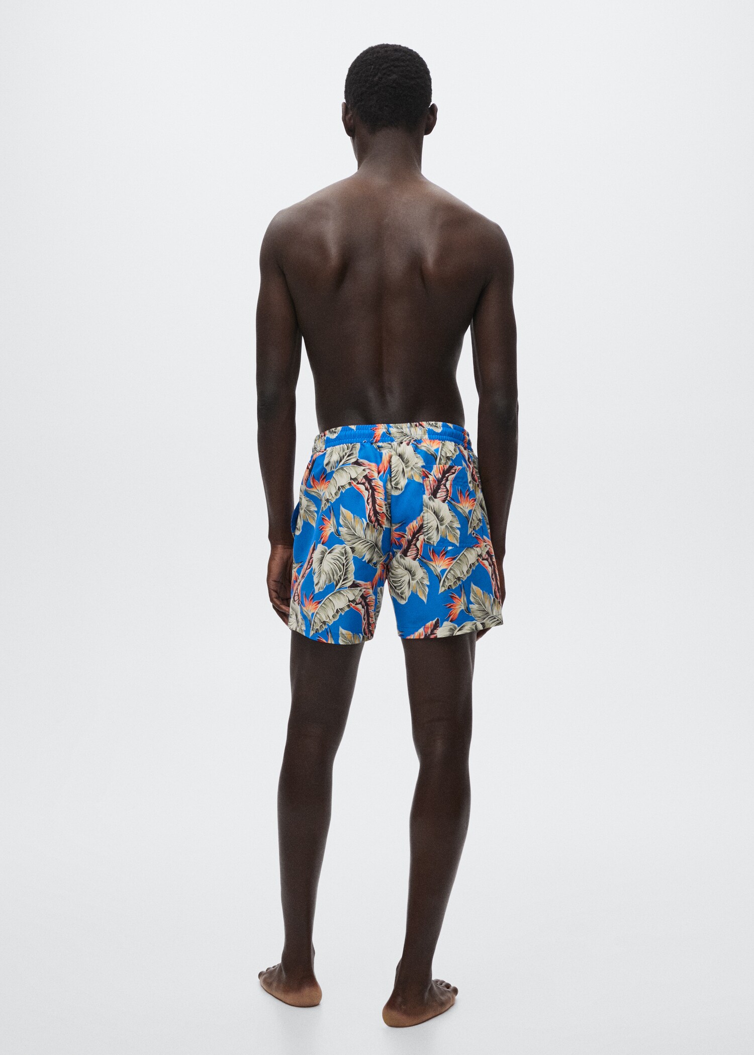 Badeshorts mit Hawaii-Print - Rückseite des Artikels