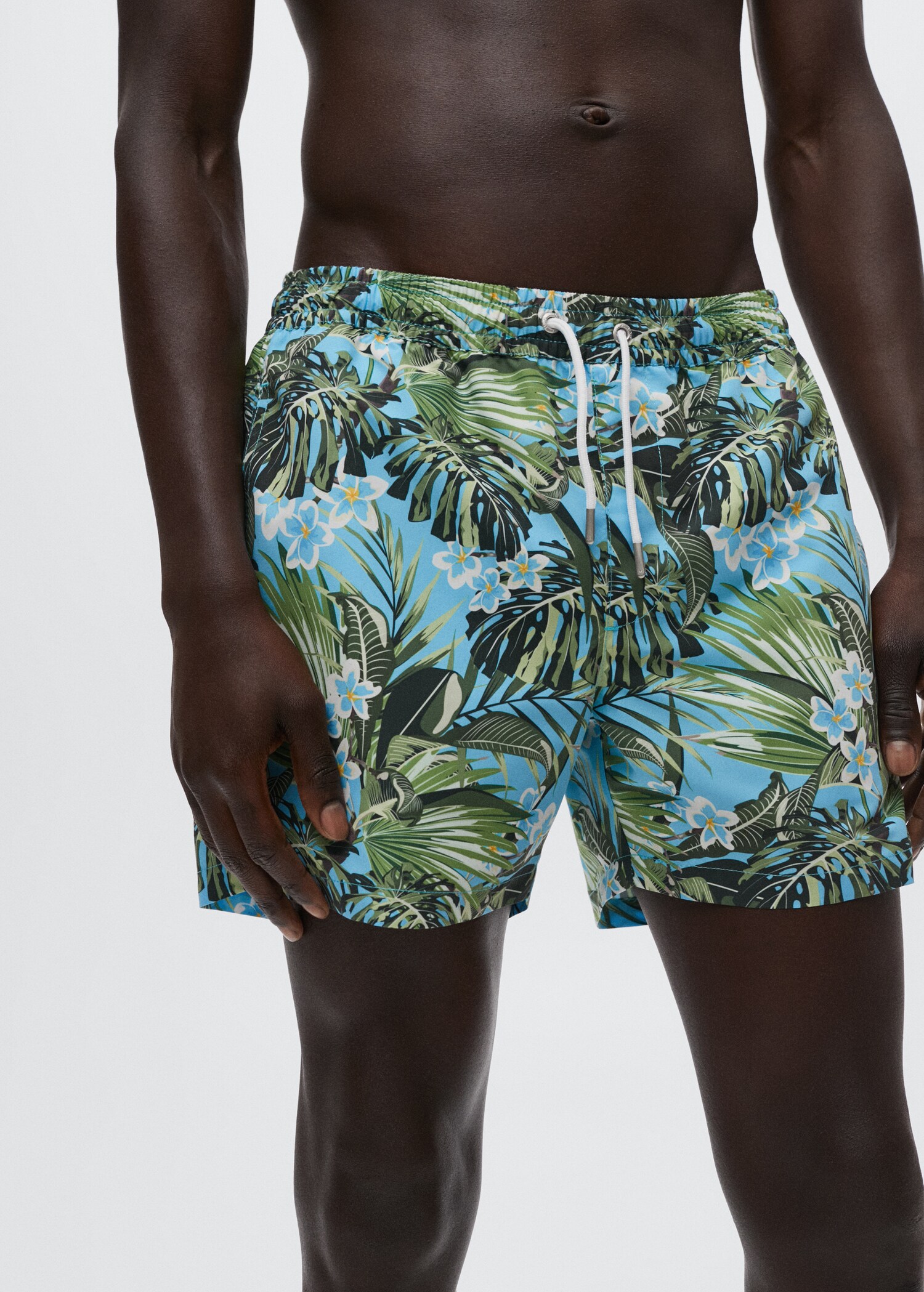 Hawaiian print swimming trunks - Details of the article 1