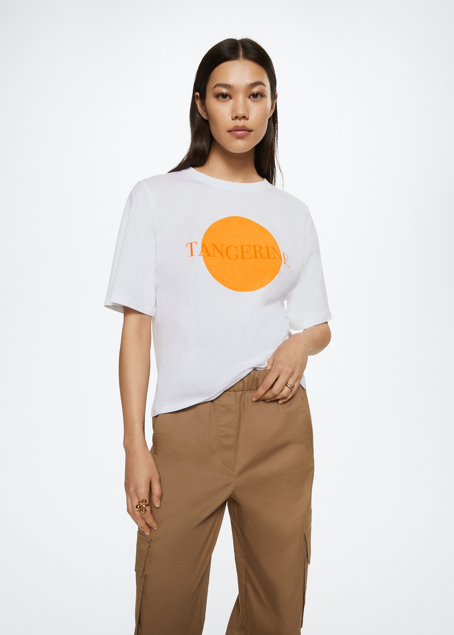 Printed cotton-blend T-shirt - Medium plane