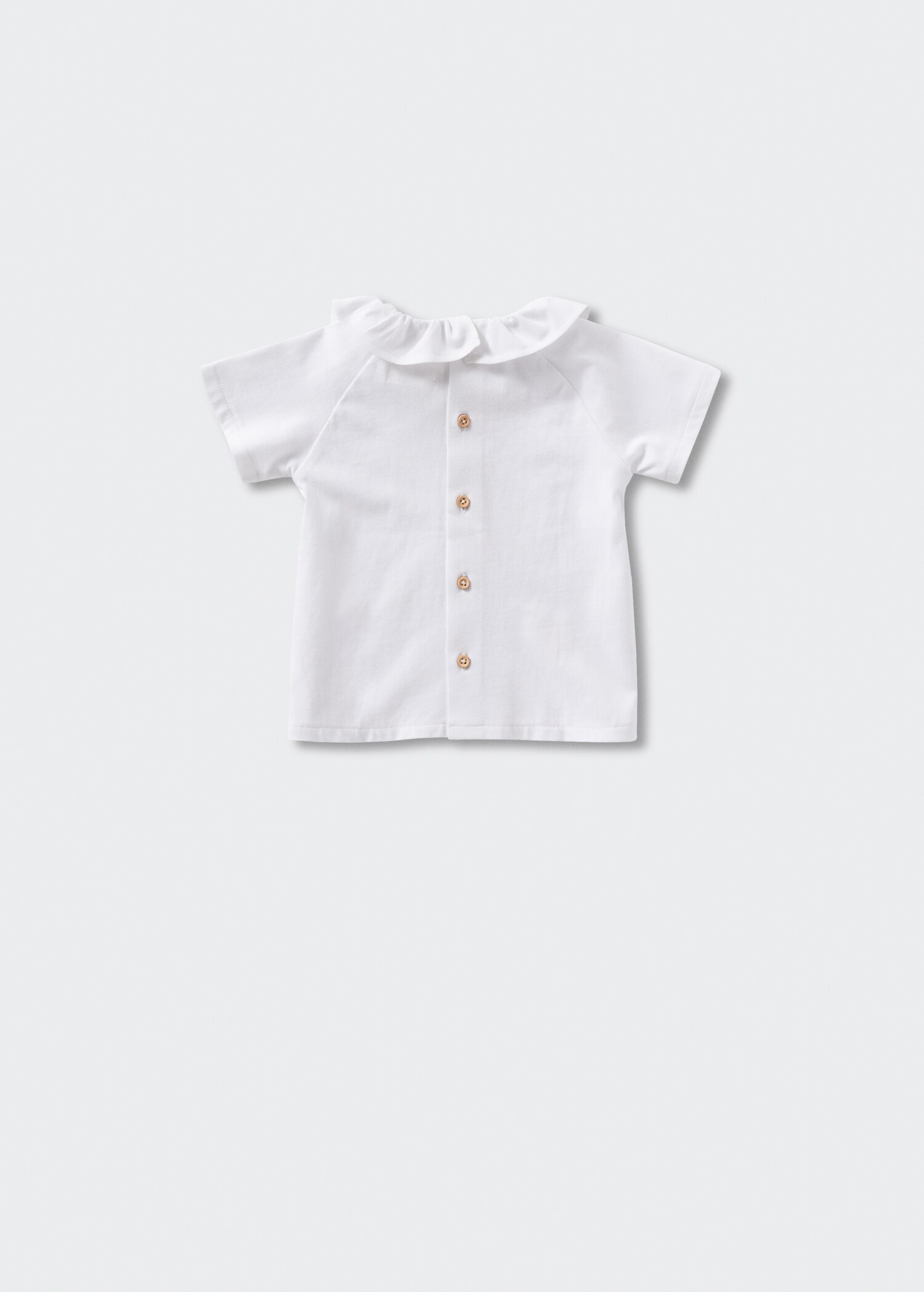 T-shirt de algodão com folhos - Verso do artigo
