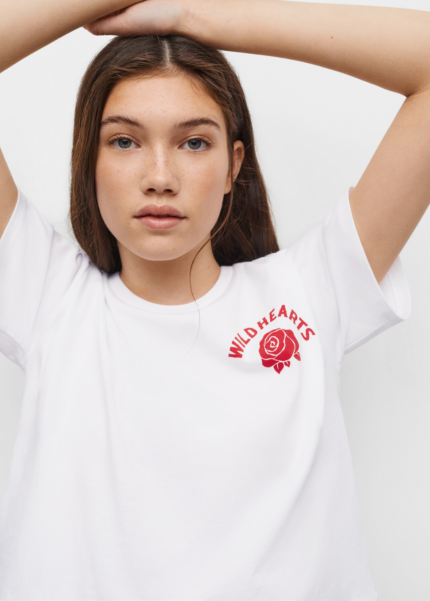 Bedrucktes Baumwoll-T-Shirt - Mittlere Ansicht