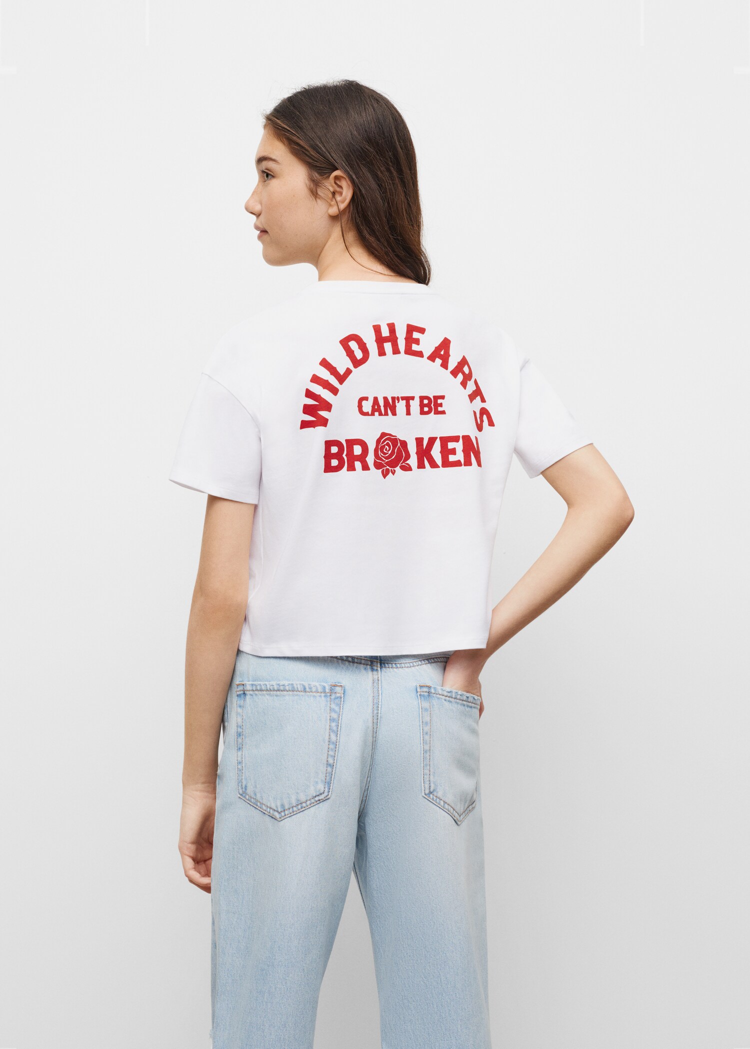Bedrucktes Baumwoll-T-Shirt - Rückseite des Artikels