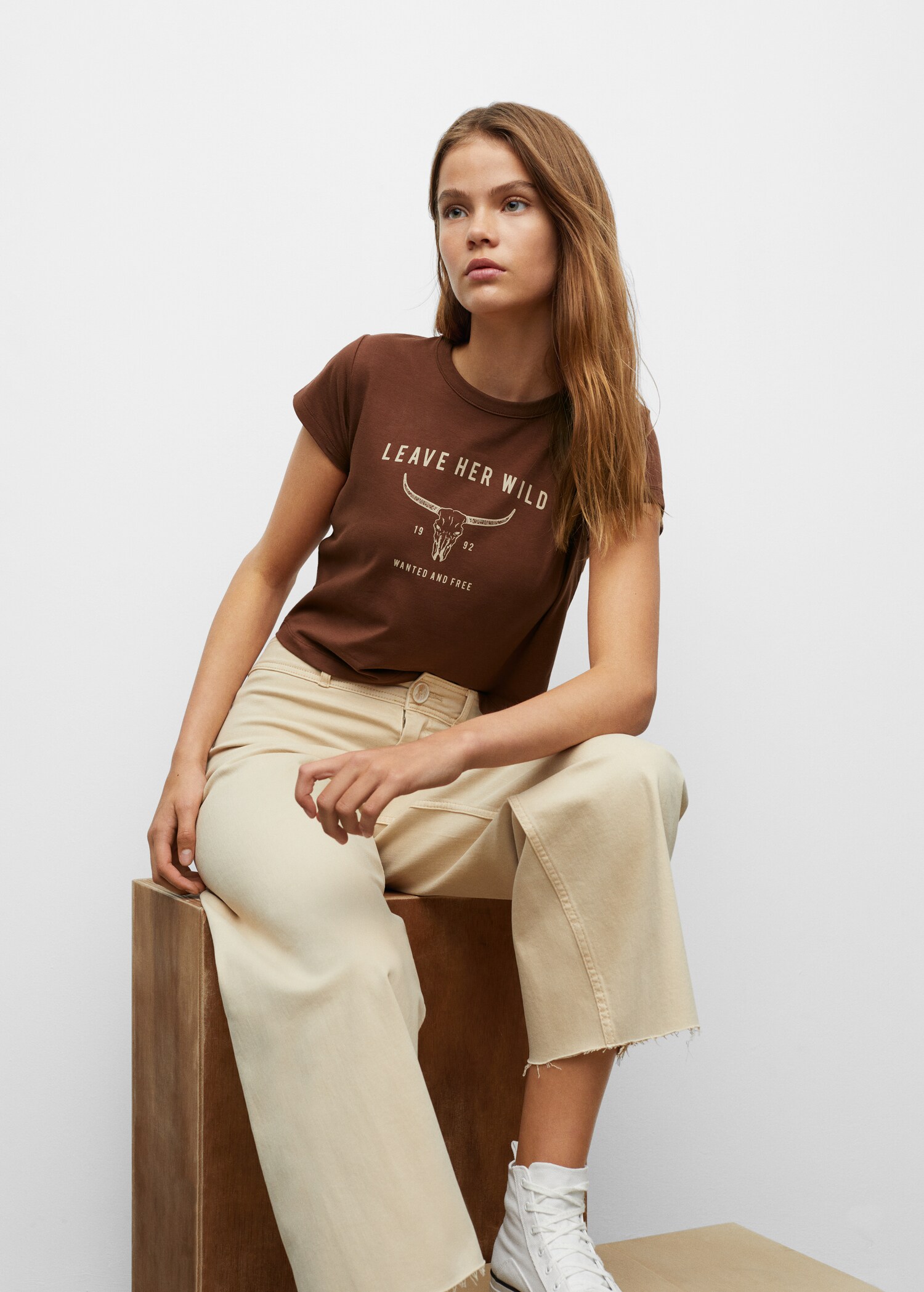 Printed cotton-blend T-shirt - Medium plane