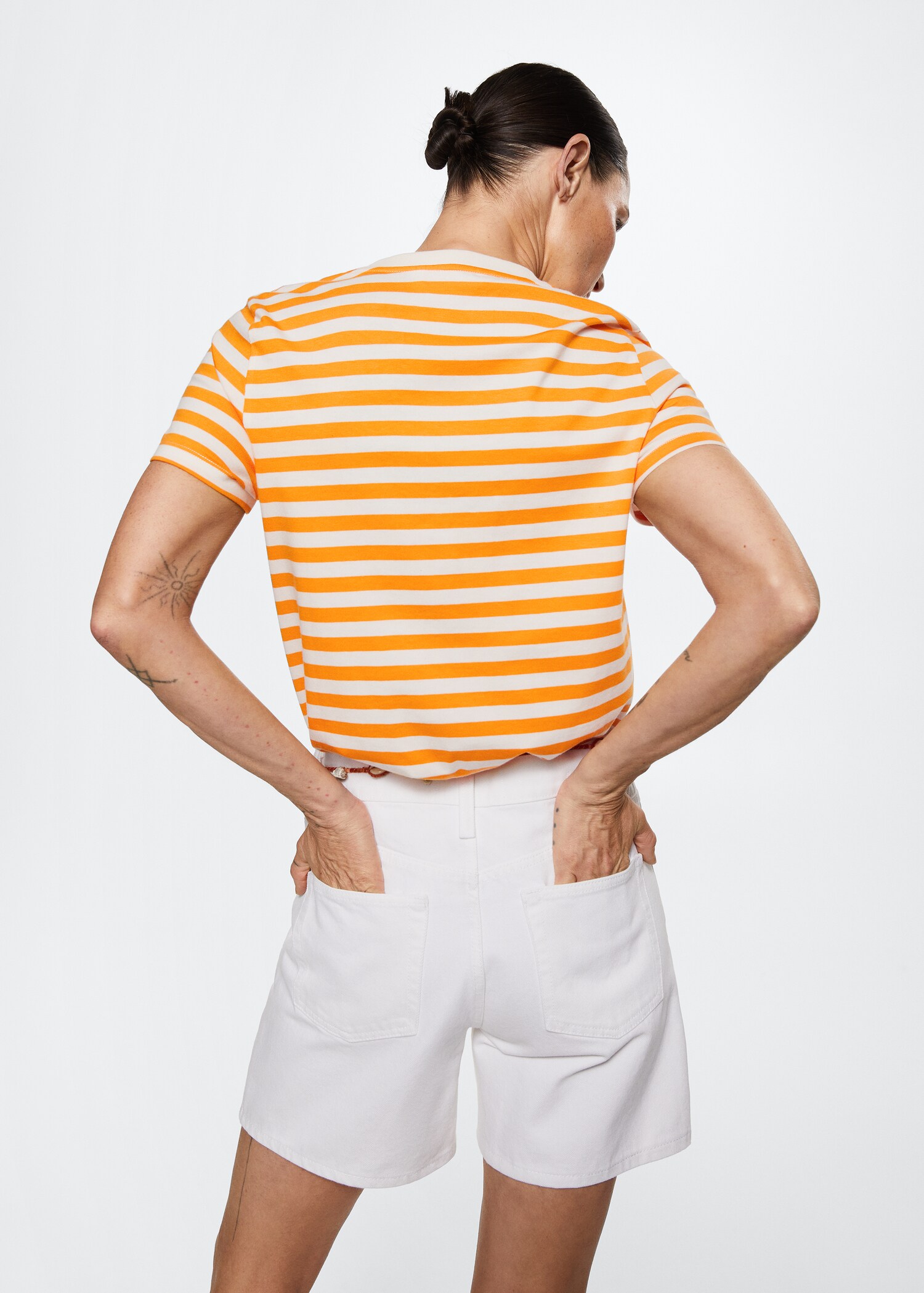 T-shirt coton à rayures - Verso de l’article