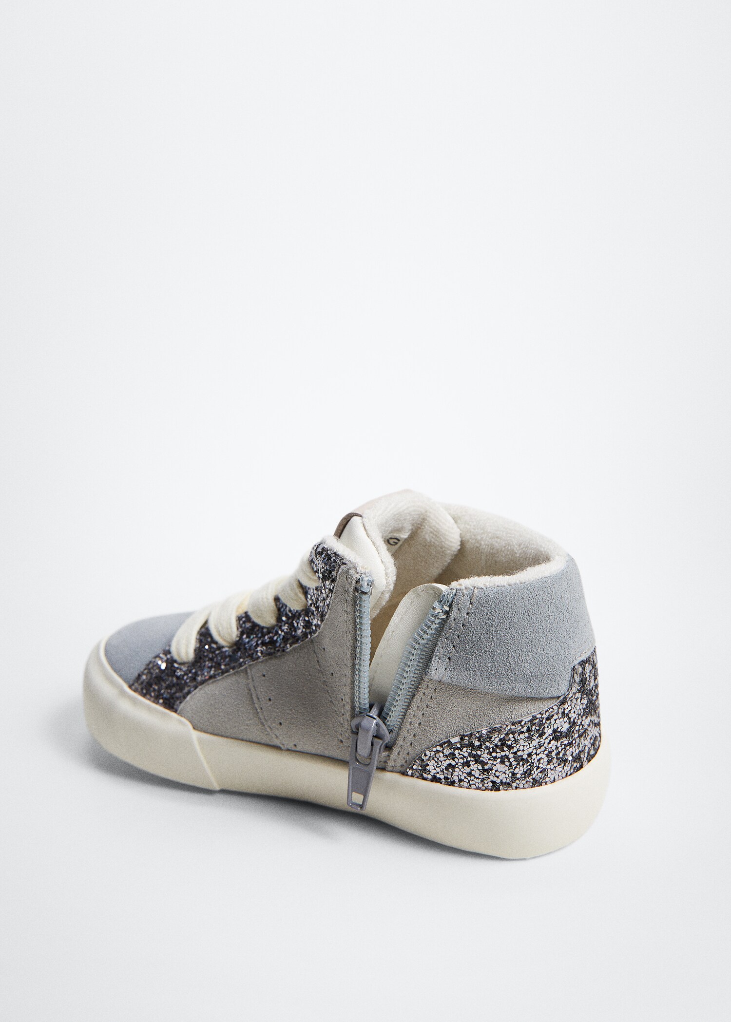 Leren sneaker met glitters - Middenvlak
