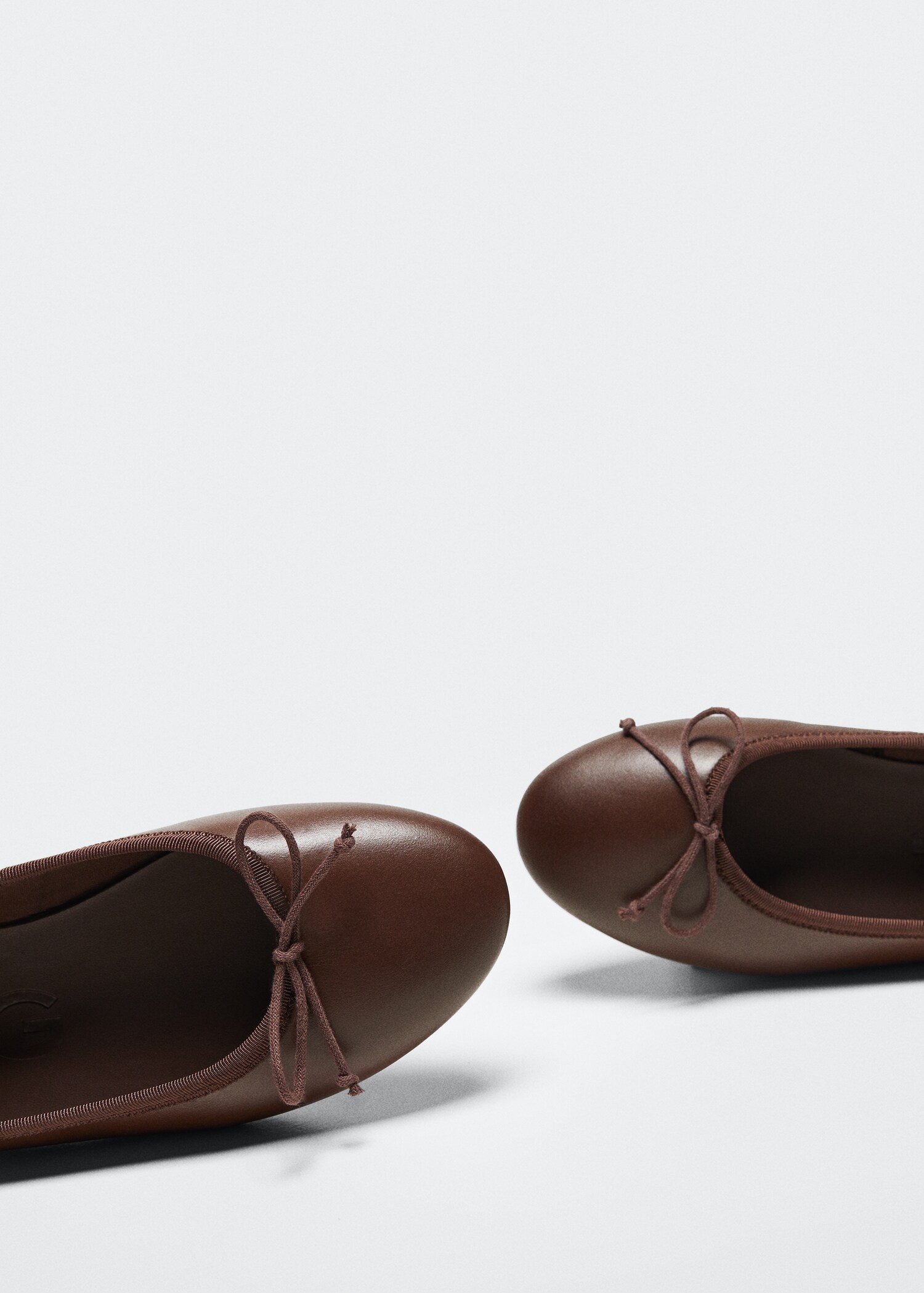 Leather ballet flats with bow - Medium plane