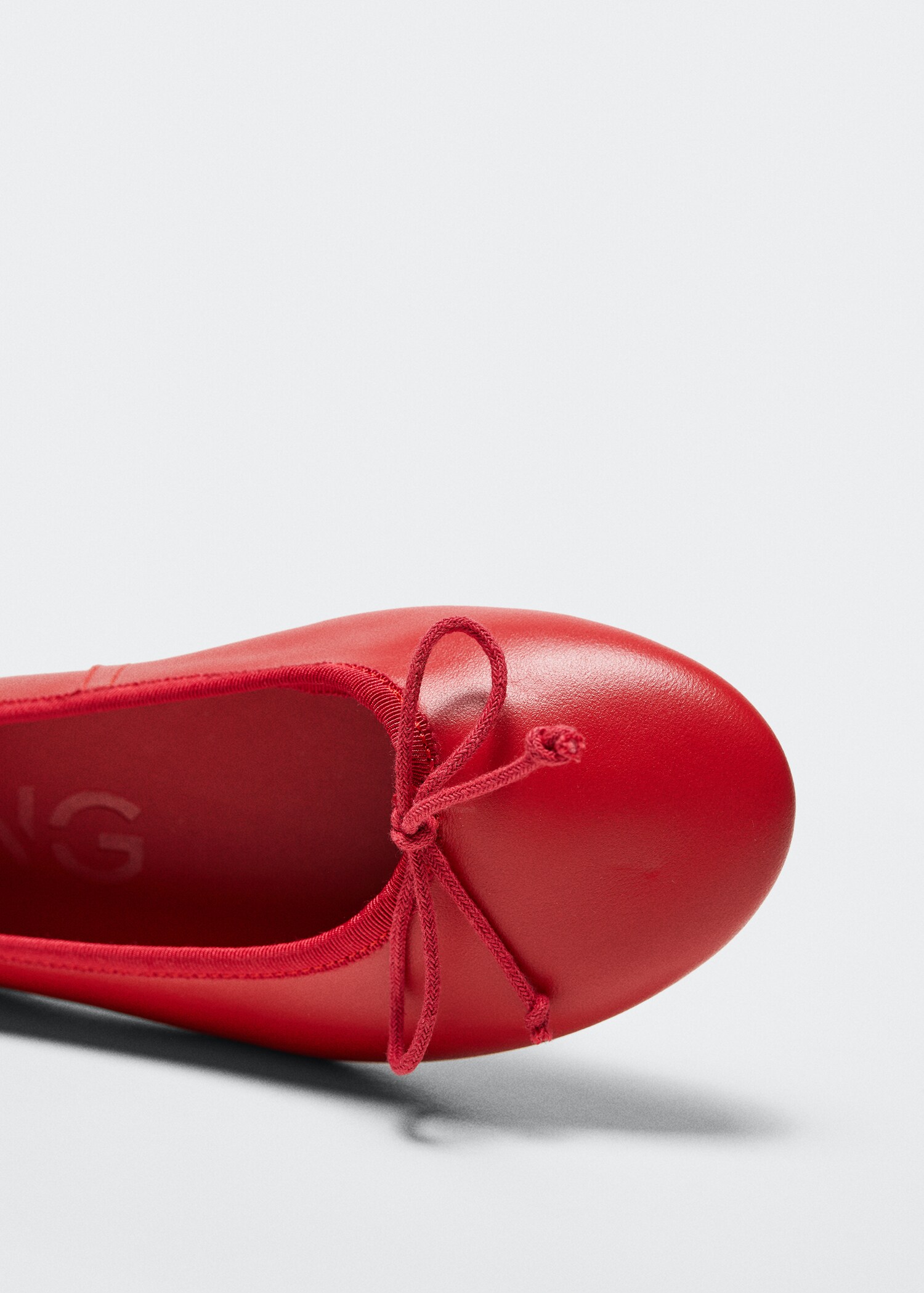 Leather ballet flats with bow - Medium plane
