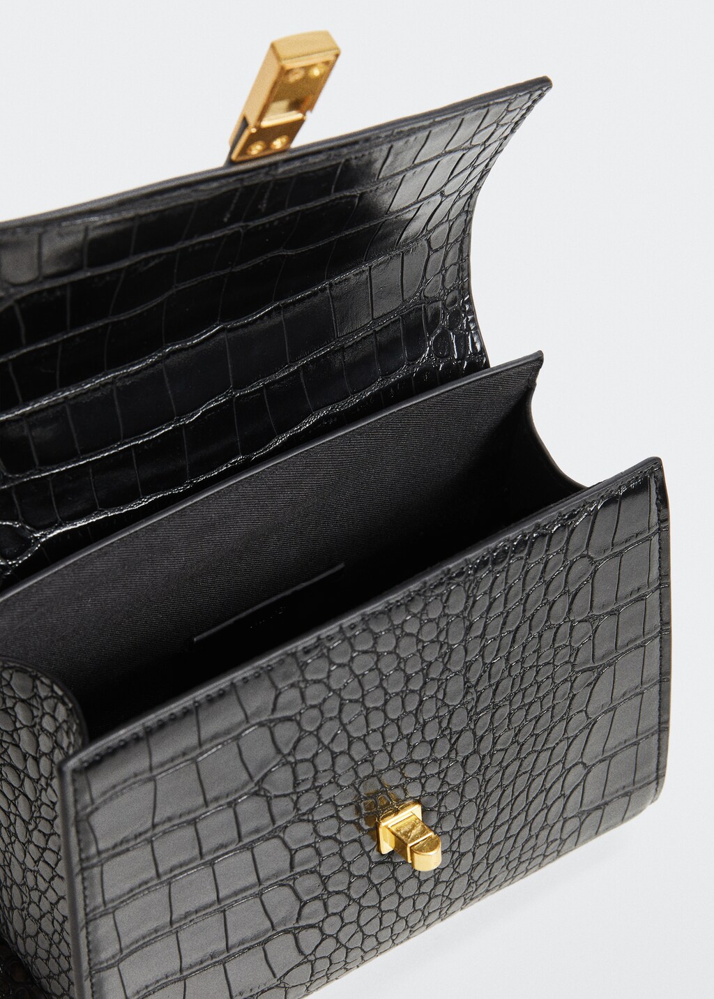 Mango black croc bag sale