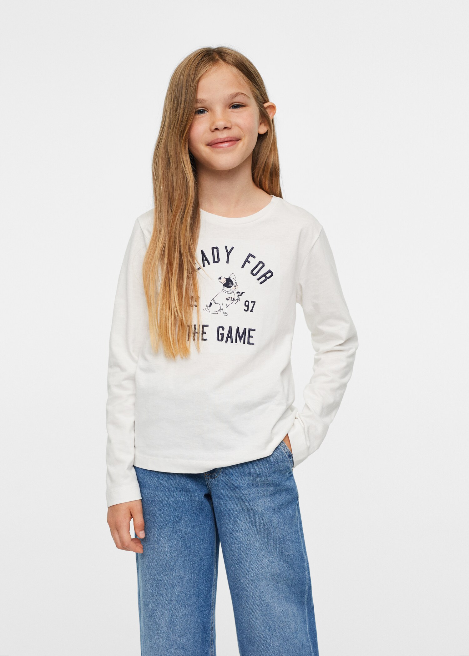 Long-sleeved t-shirt with message - Medium plane