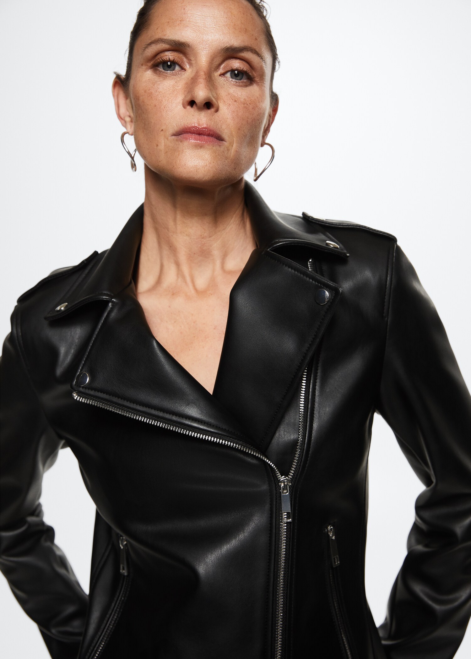 Leather-effect biker jacket - Details of the article 1